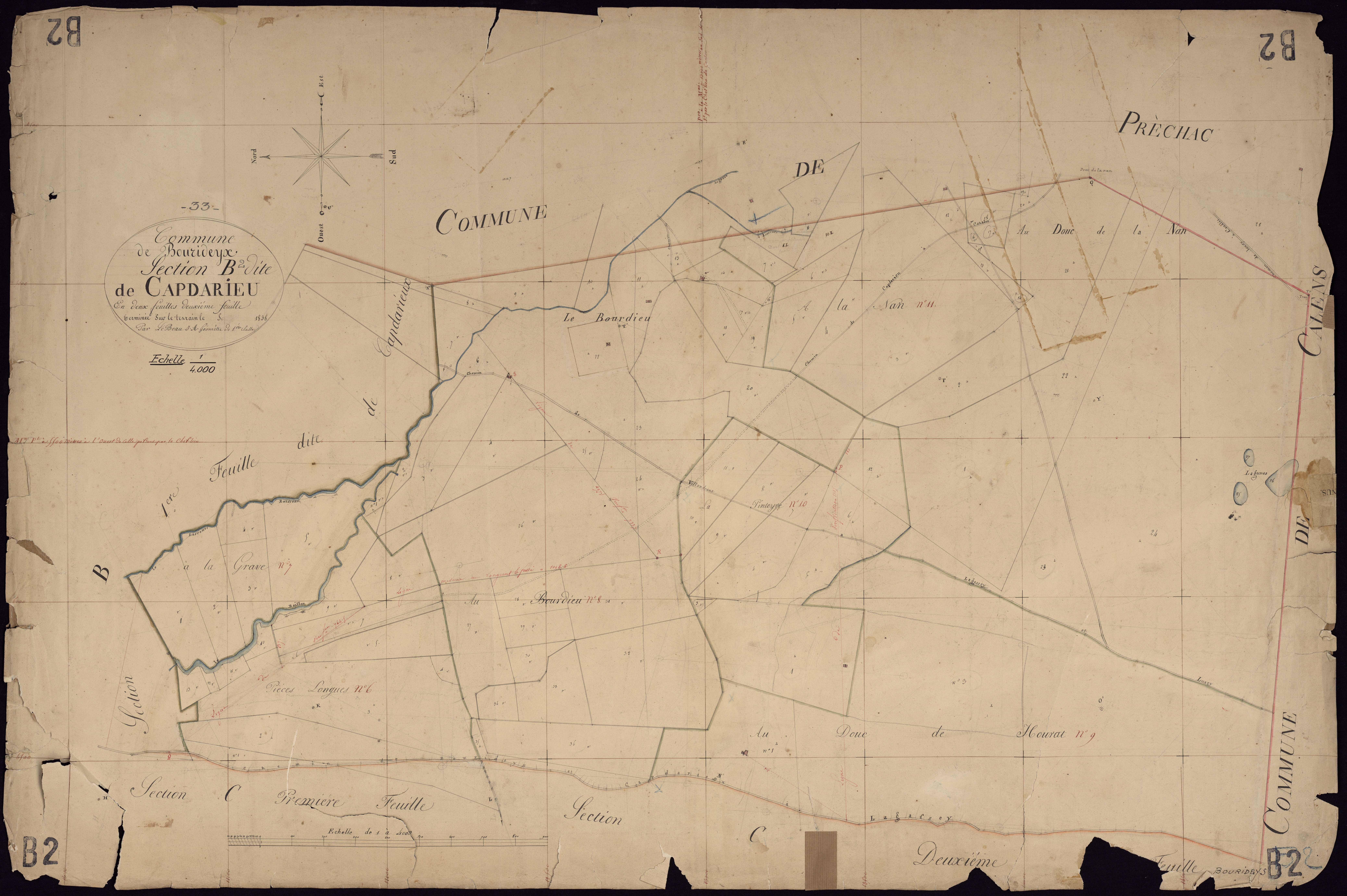 Bourideys - -Section B feuille 2 : Capdarieu