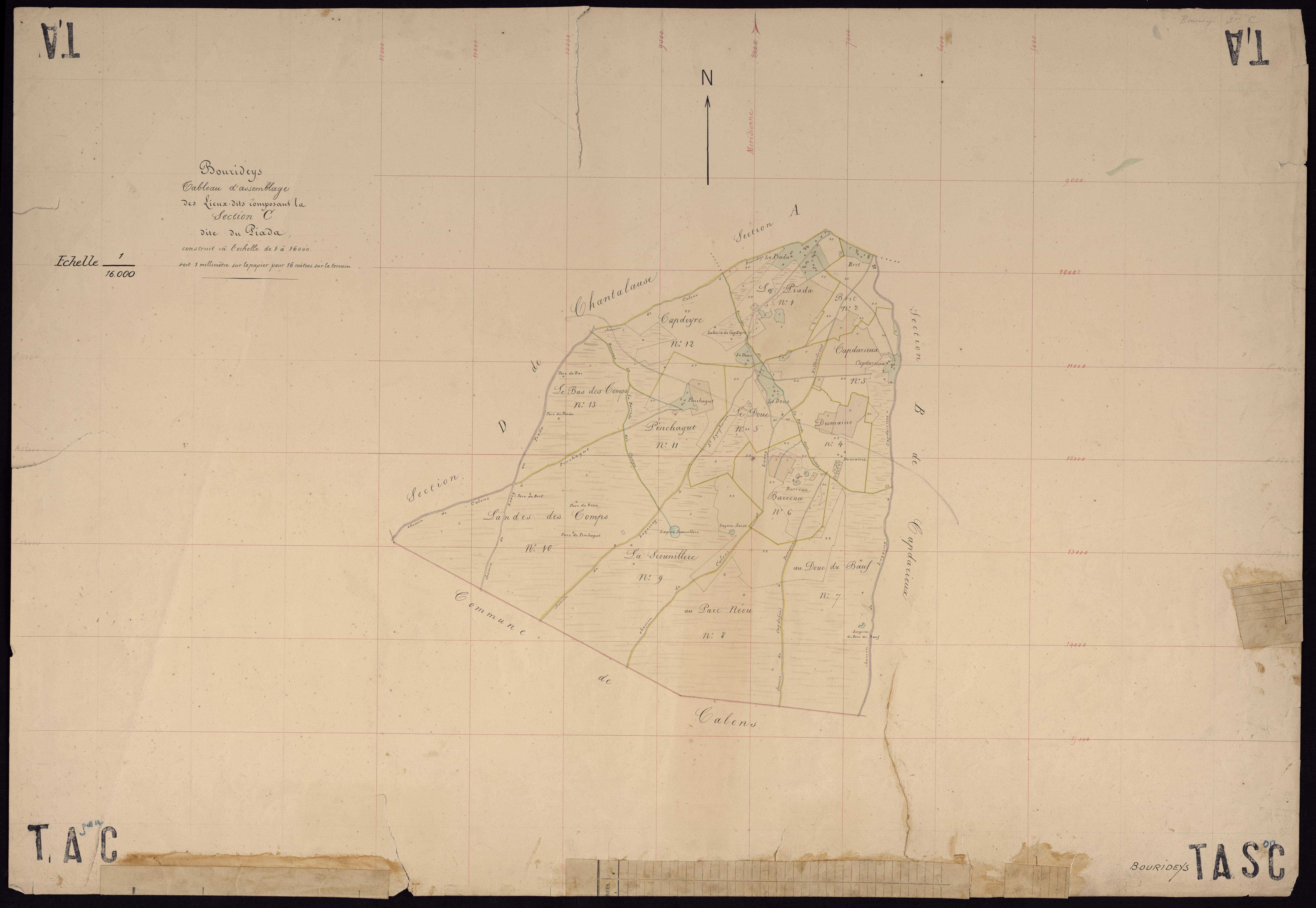 Bourideys - -Tableau d'assemblage section C : Piada et Brit