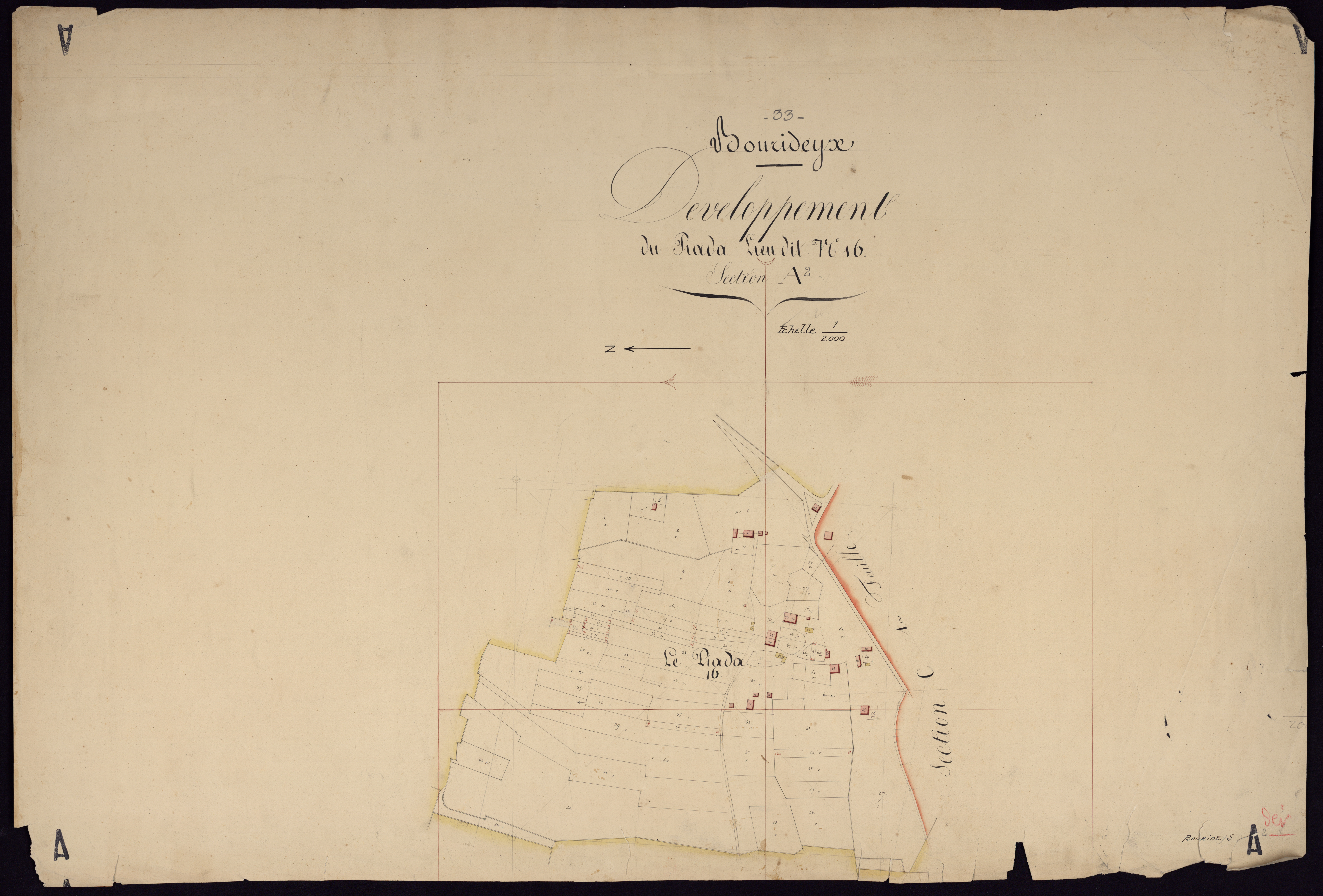 Bourideys - -Section A feuille 2 : Le Bourg