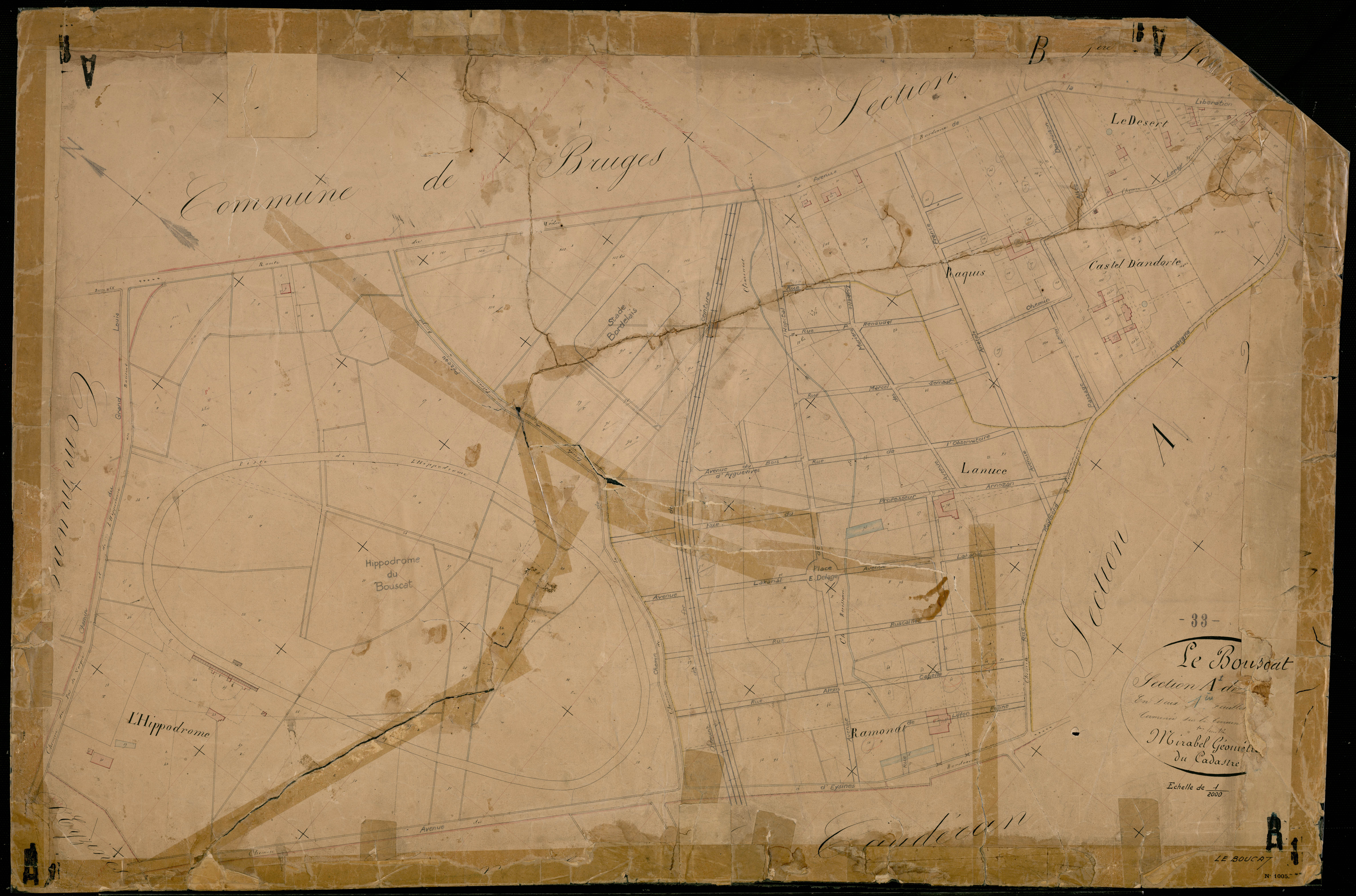 Le Bouscat - -Section A feuille 1 : [L'Hippodrome]