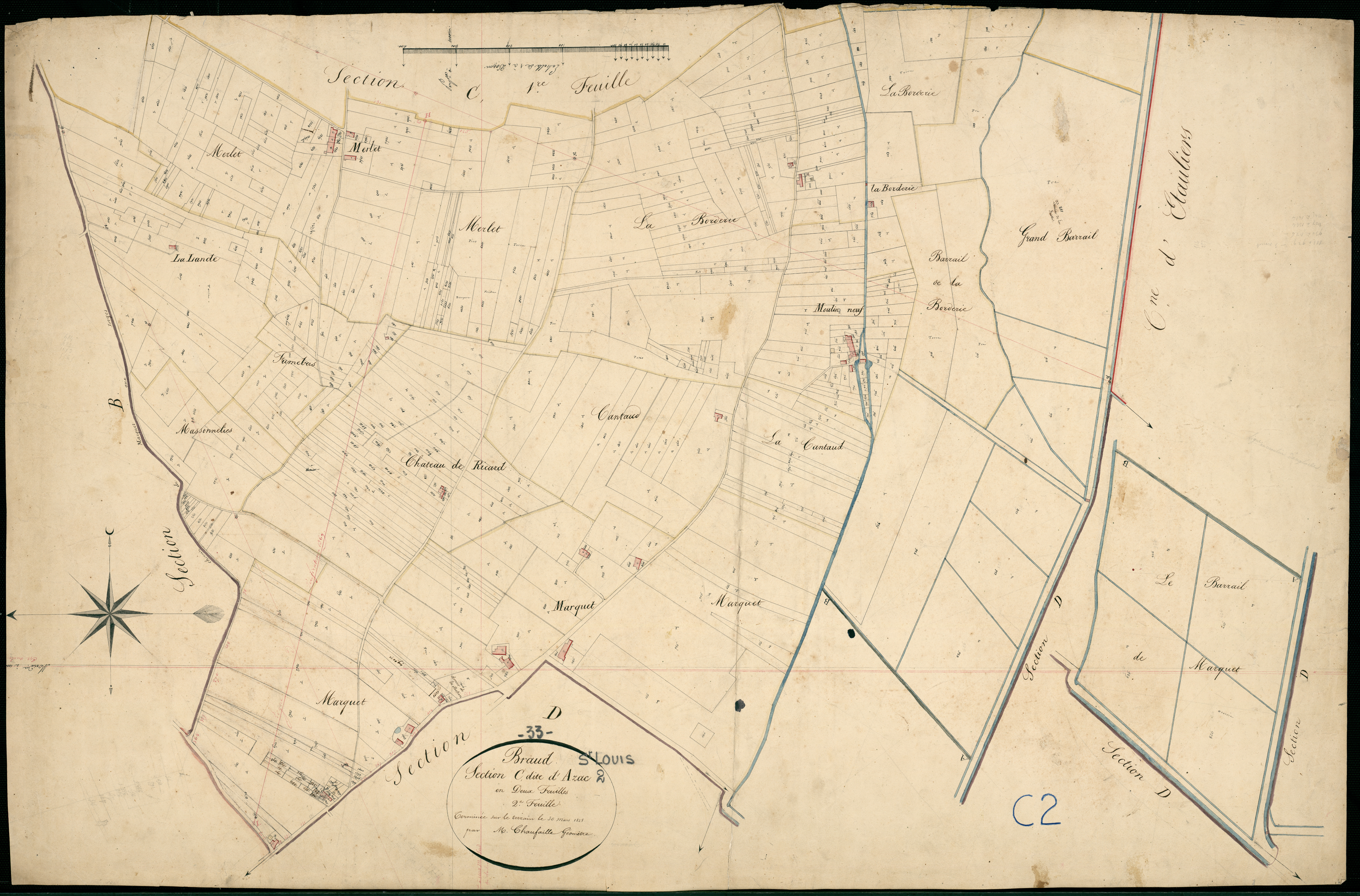 Braud-et-Saint-Louis - -Section C feuille 2 : Azac