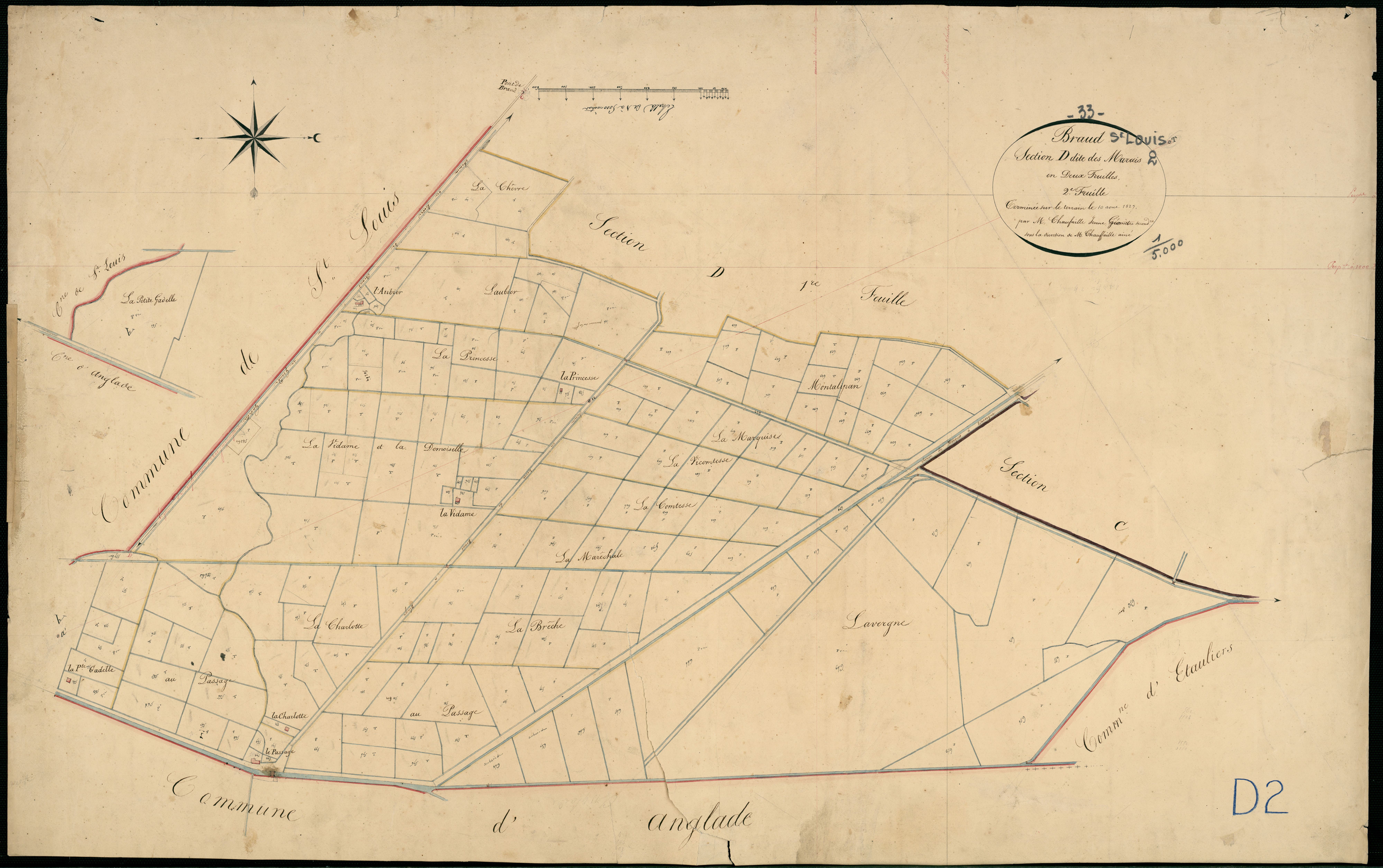 Braud-et-Saint-Louis - -Section D feuille 2 : Les Marais