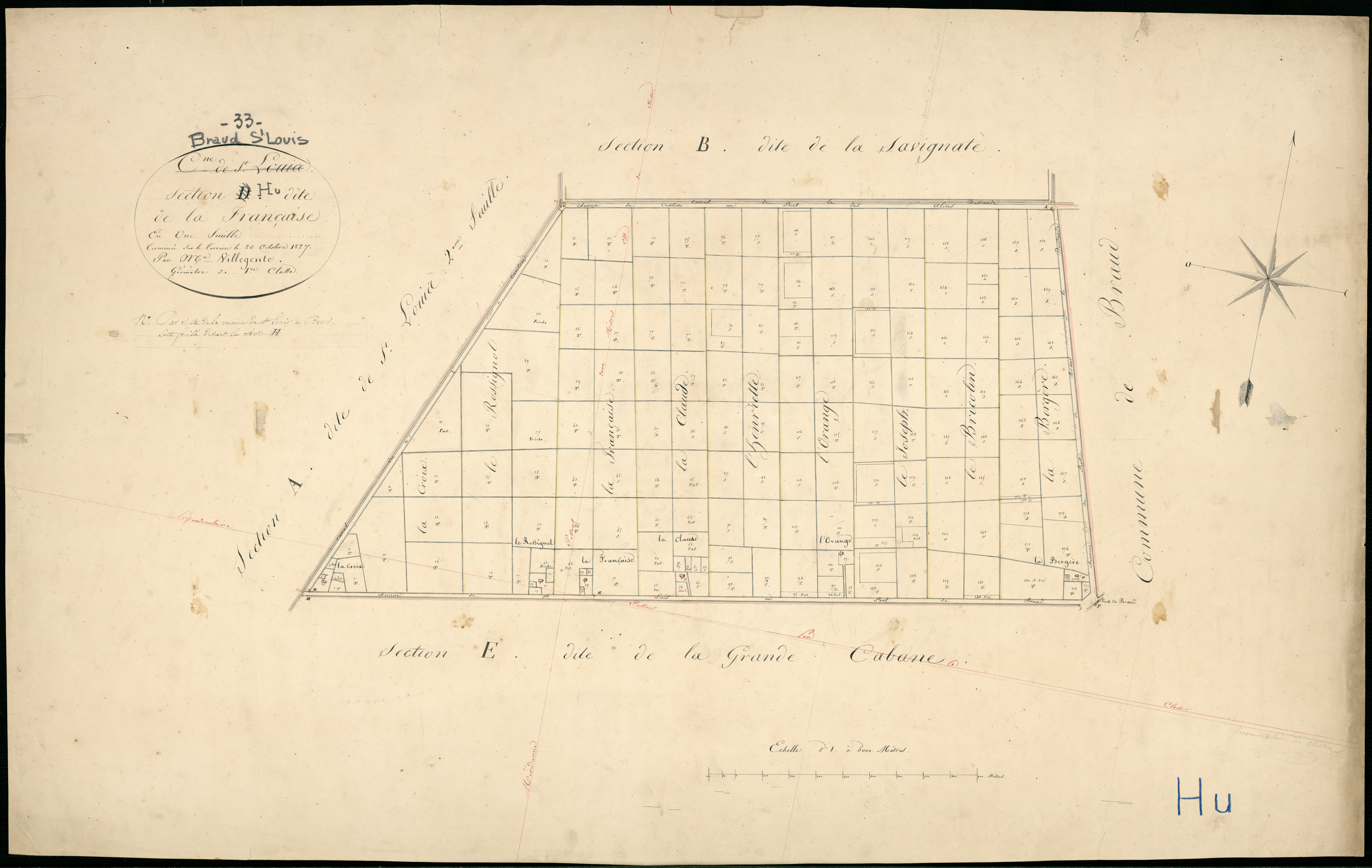 Braud-et-Saint-Louis - -Section H feuille unique : La Française