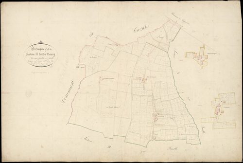 Brouqueyran - -Section B feuille 1 : Le Bourg