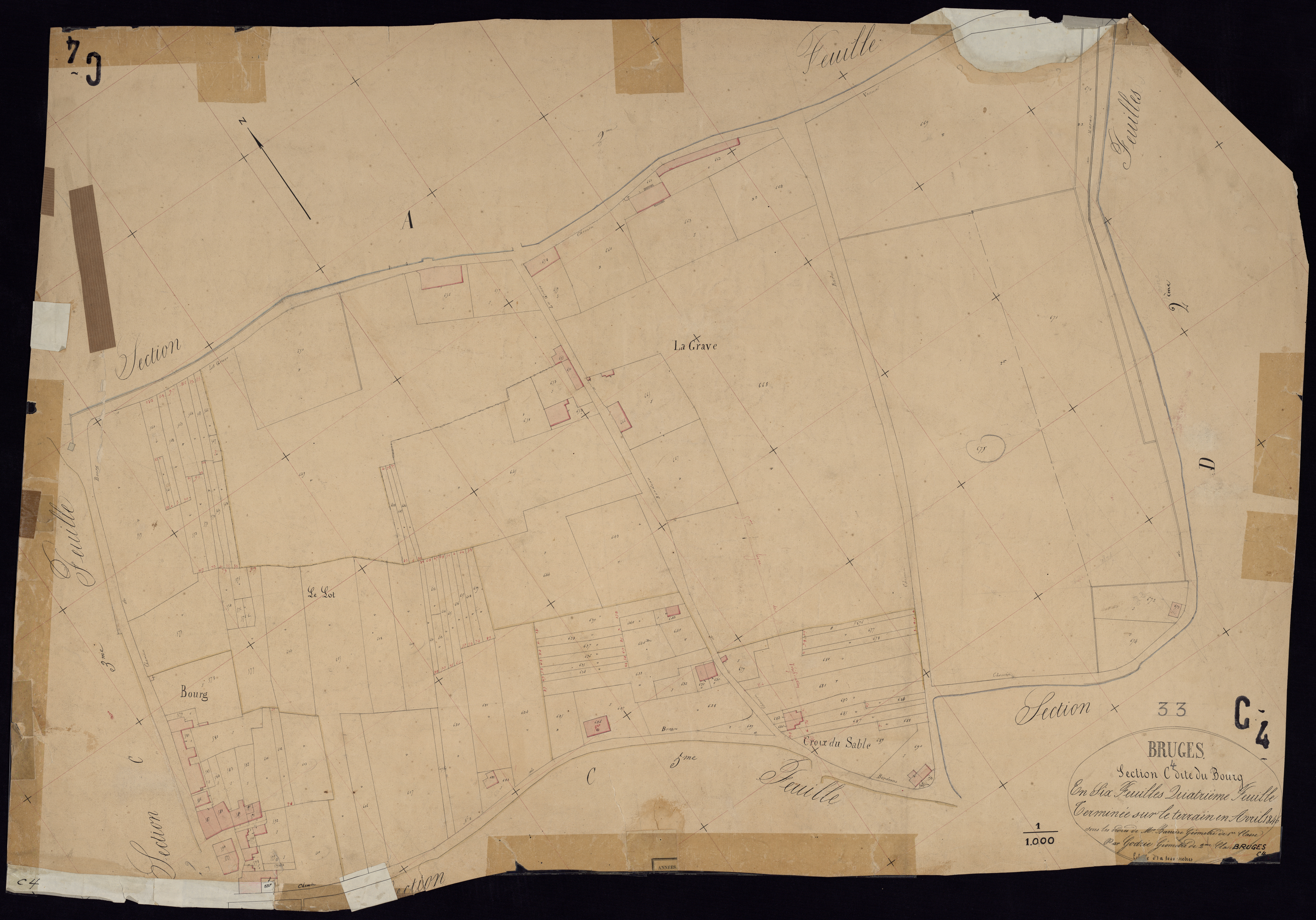 Bruges - -Section C feuille 4 : Le Bourg