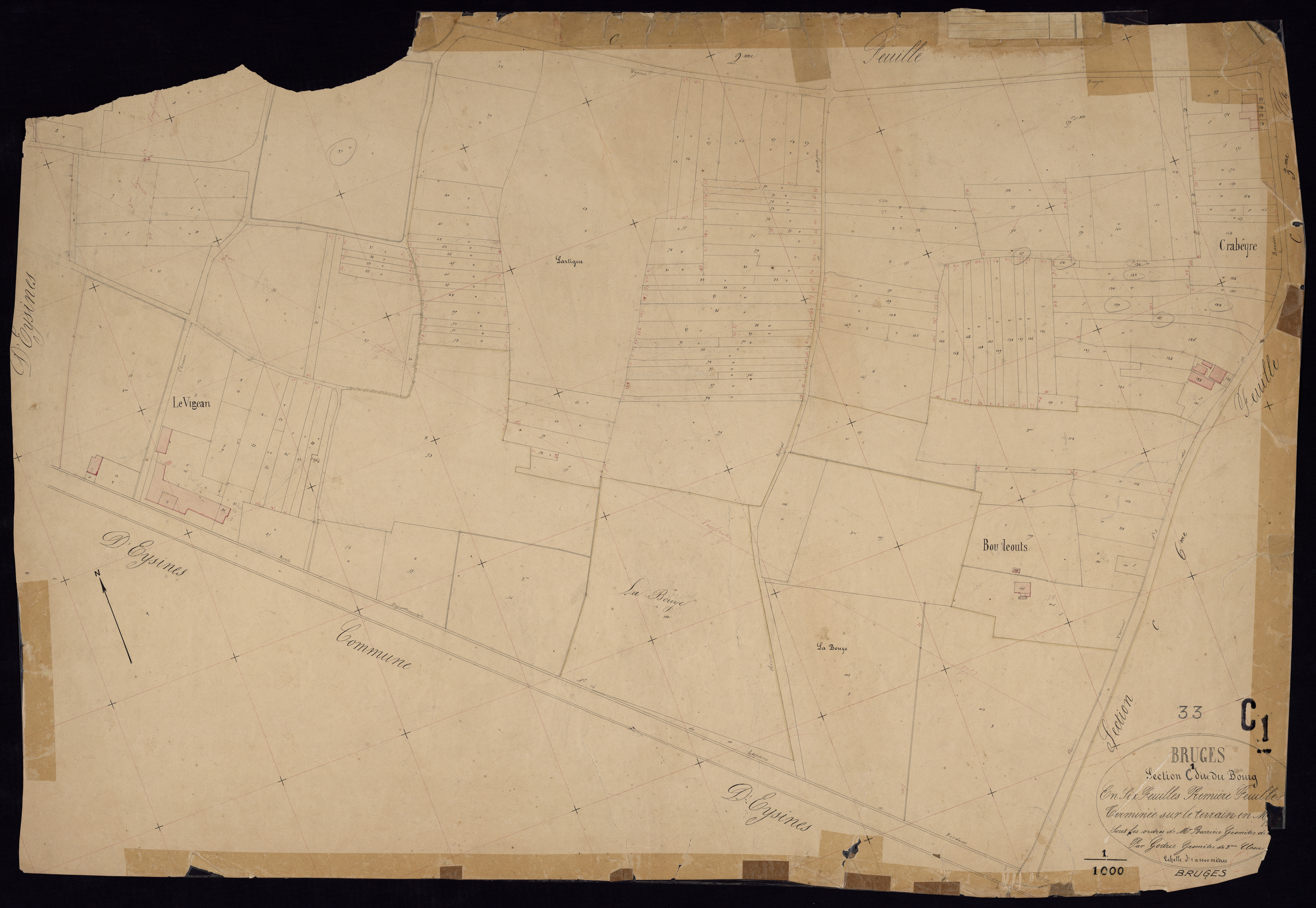 Bruges - -Section C feuille 1 : Le Bourg