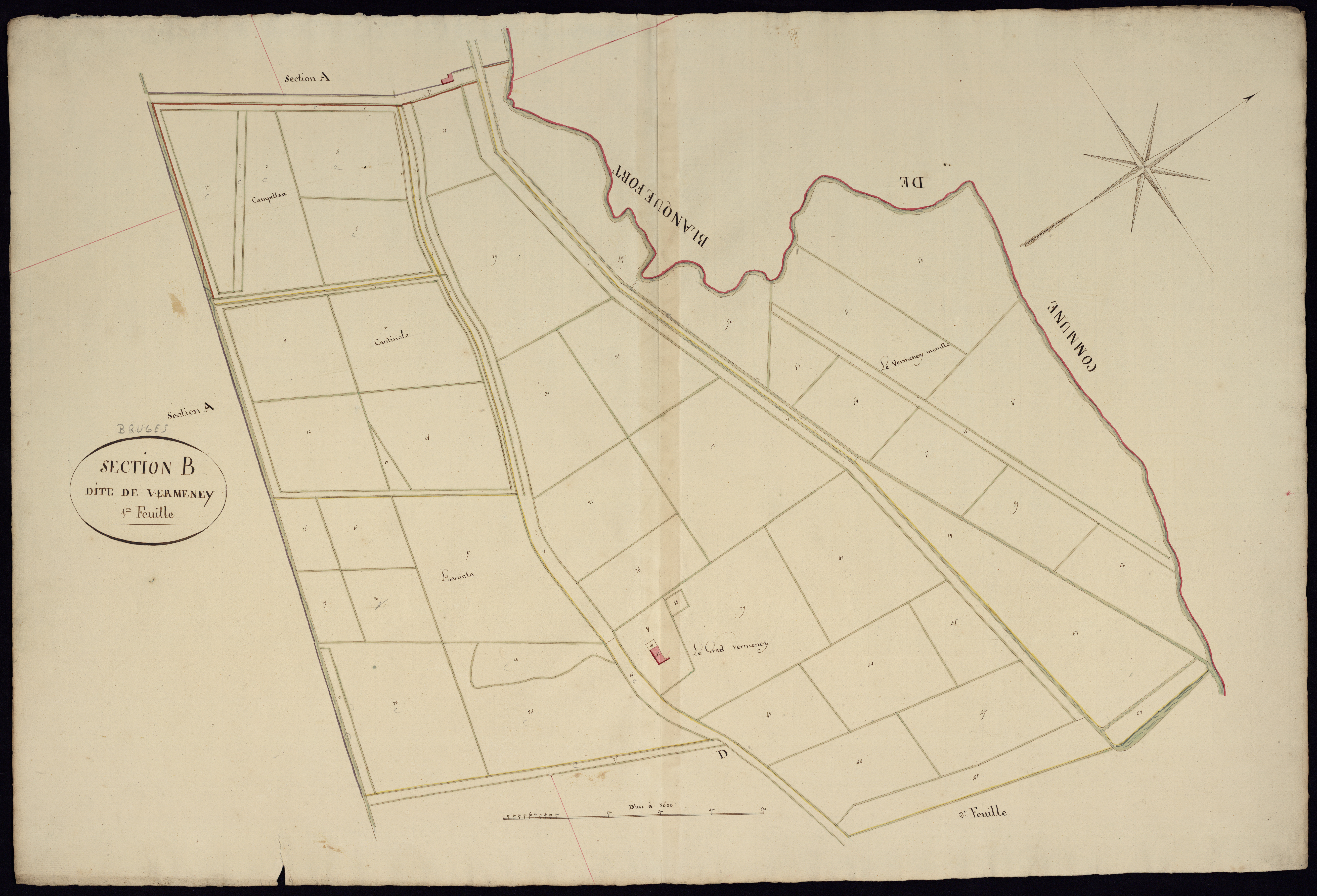 Bruges - -Section B feuille 1 : Vermeney
