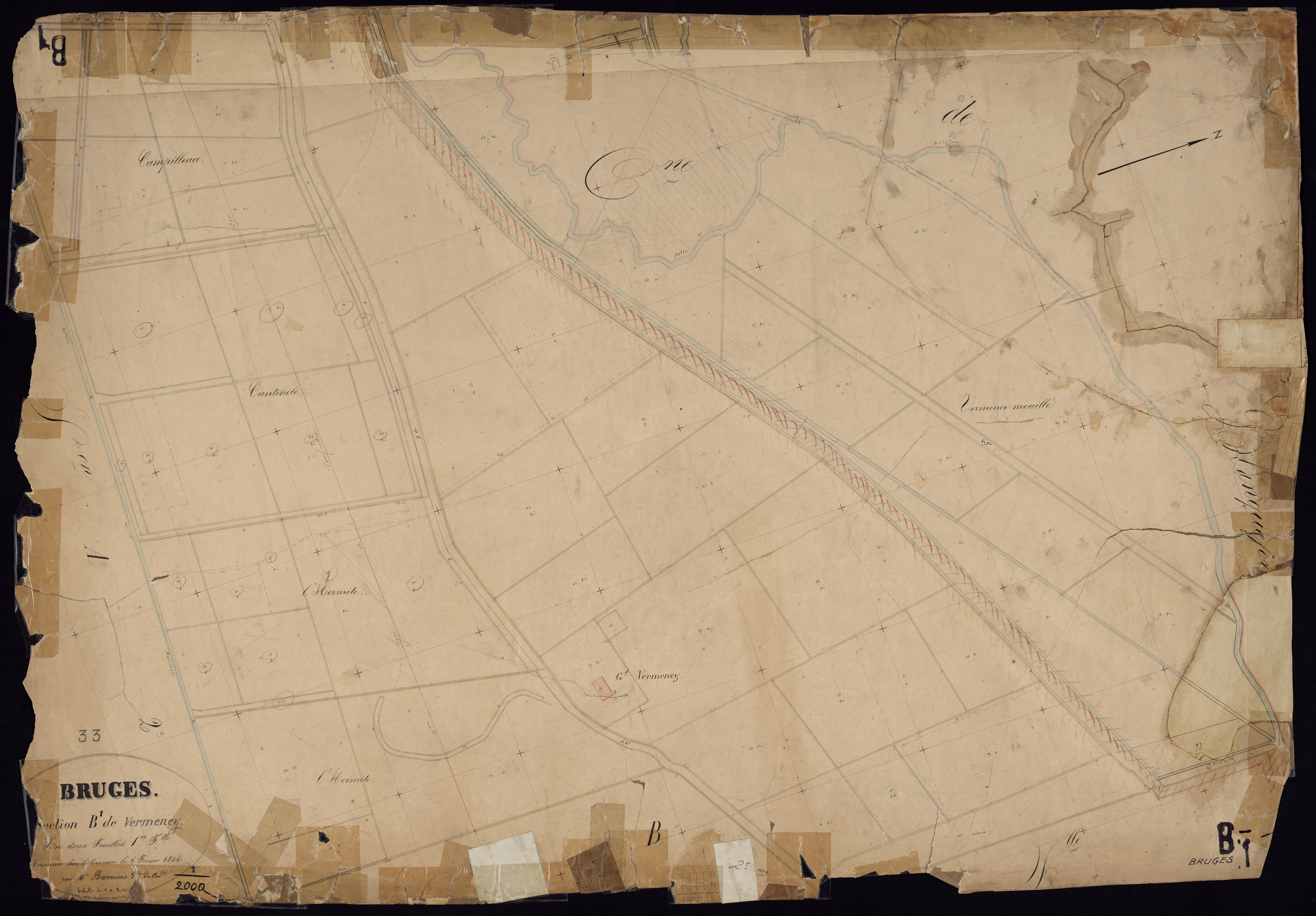 Bruges - -Section B feuille 1 : Vermeney
