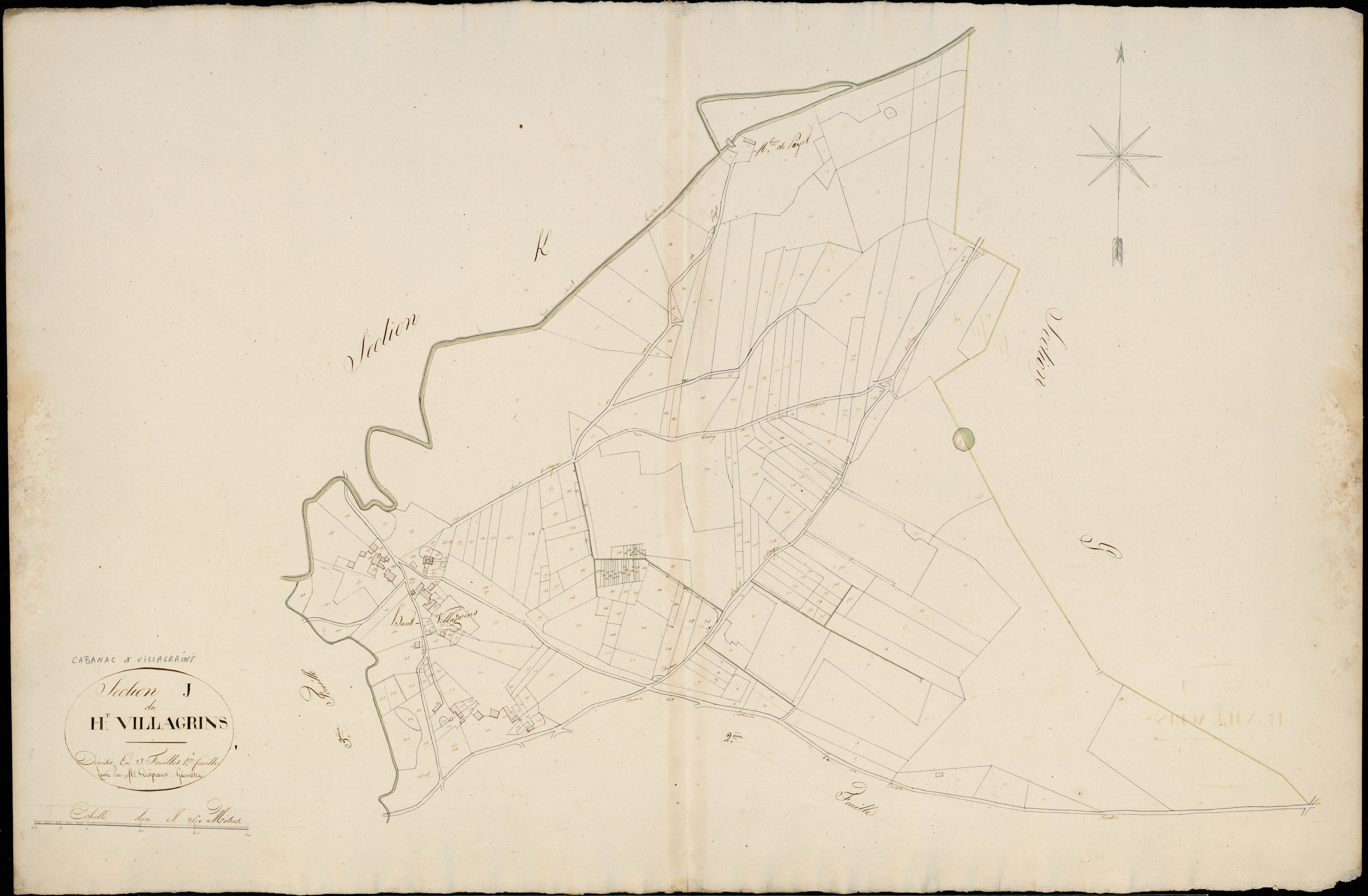 Cabanac-et-Villagrains - -Section J feuille 1 : Le Haut-Villagrains