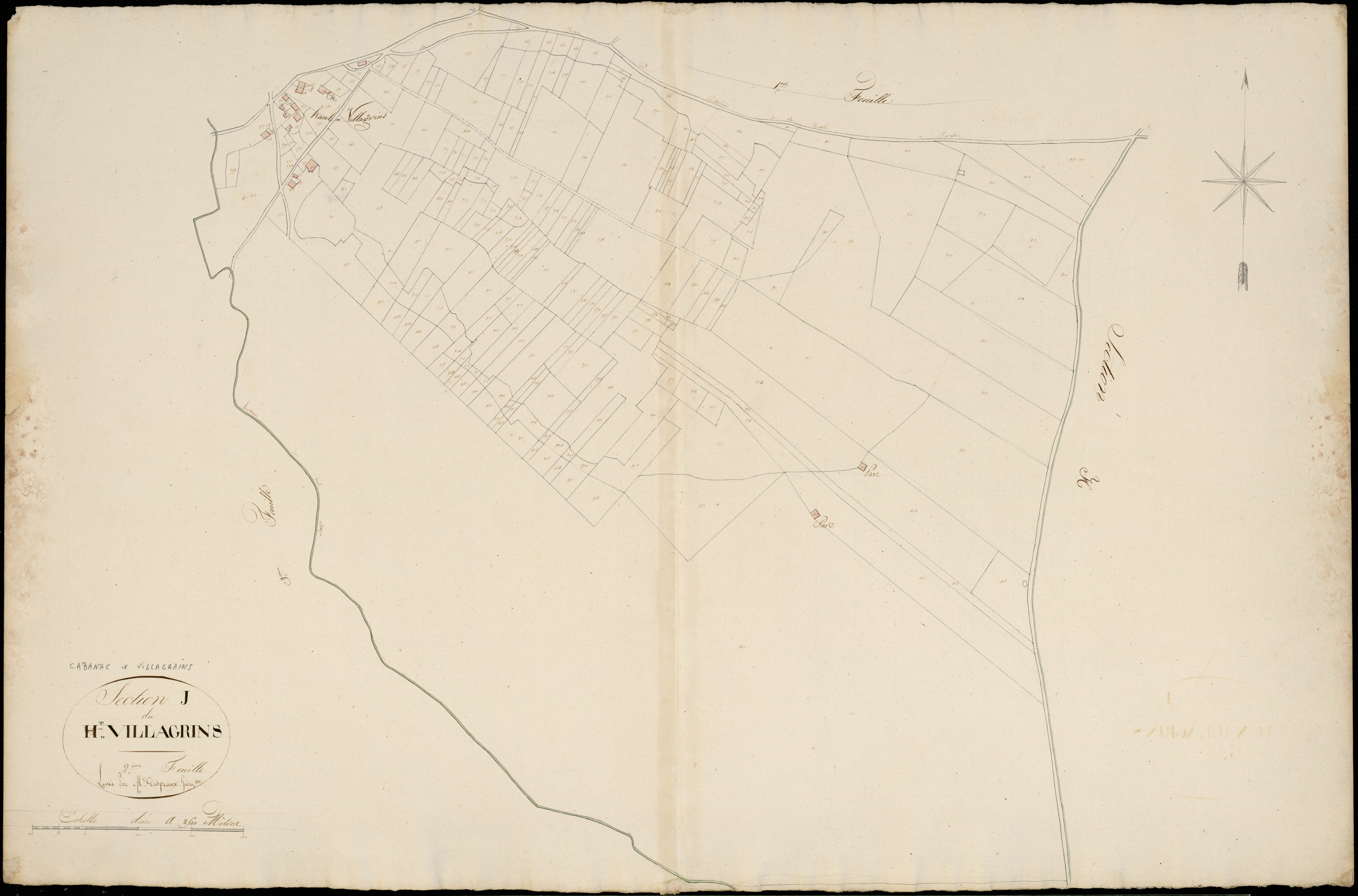 Cabanac-et-Villagrains - -Section J feuille 2 : Le Haut-Villagrains