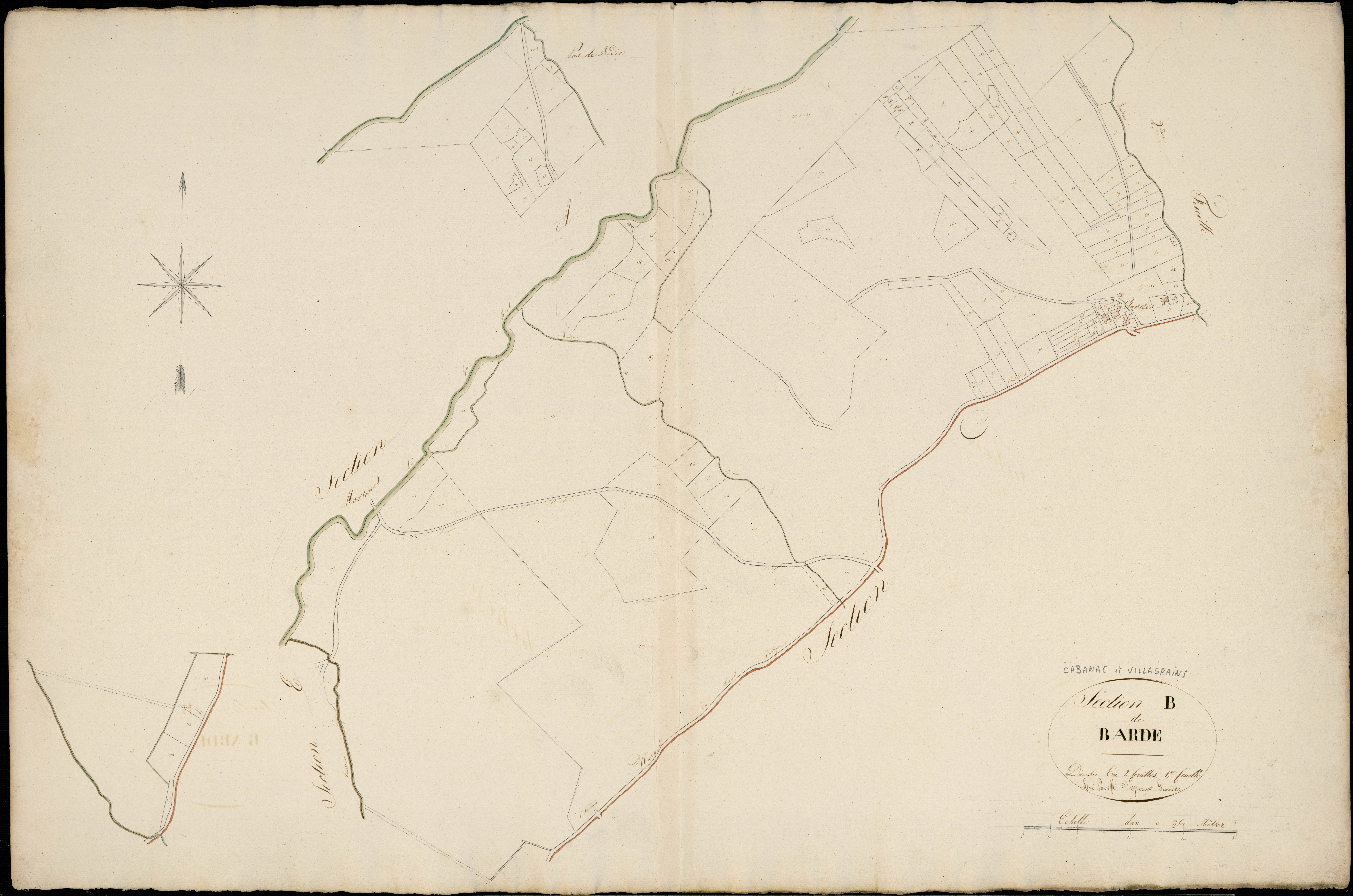 Cabanac-et-Villagrains - -Section B feuille 1 : La Barde