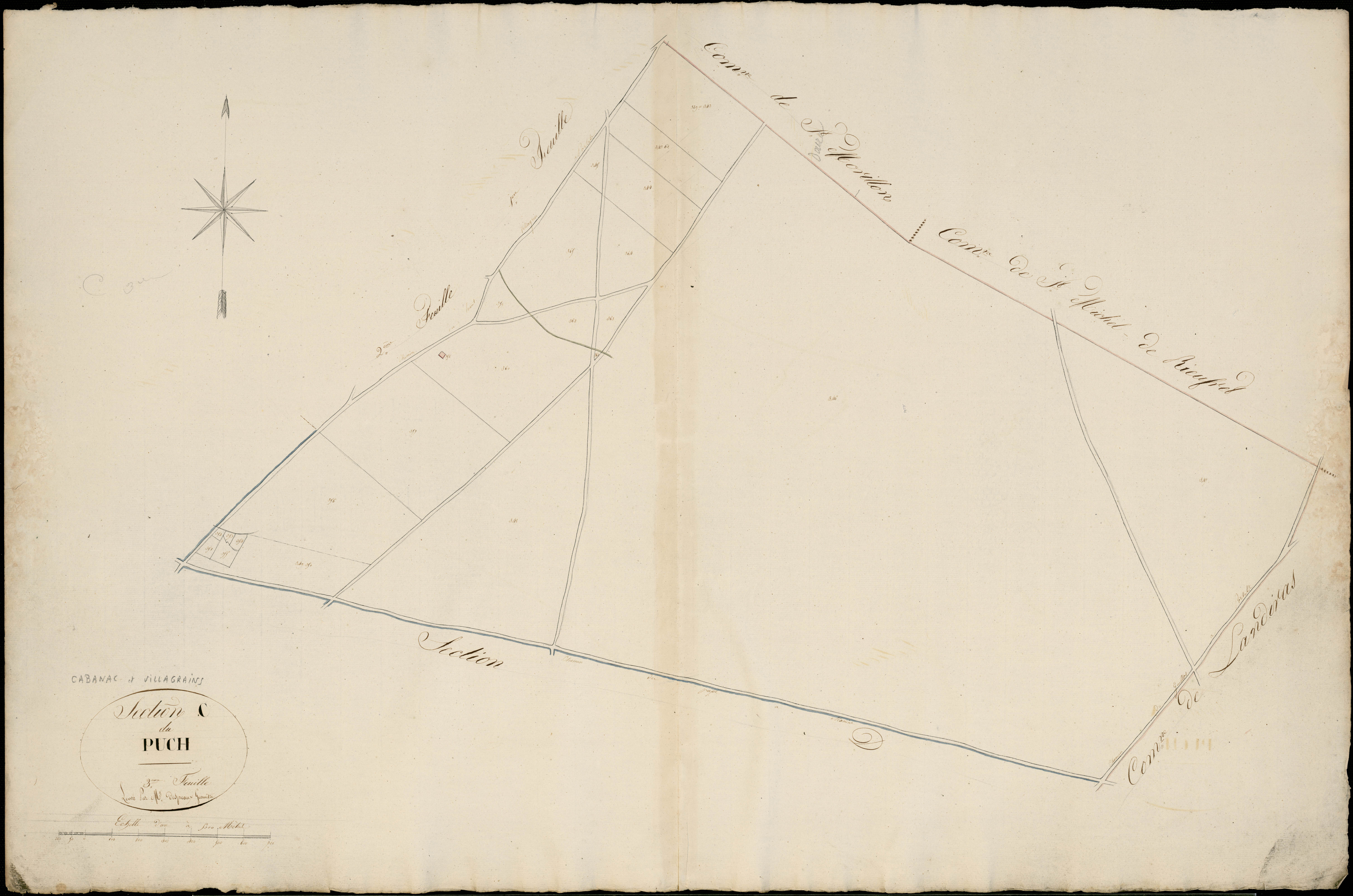 Cabanac-et-Villagrains - -Section C feuille 3 : Le Puch