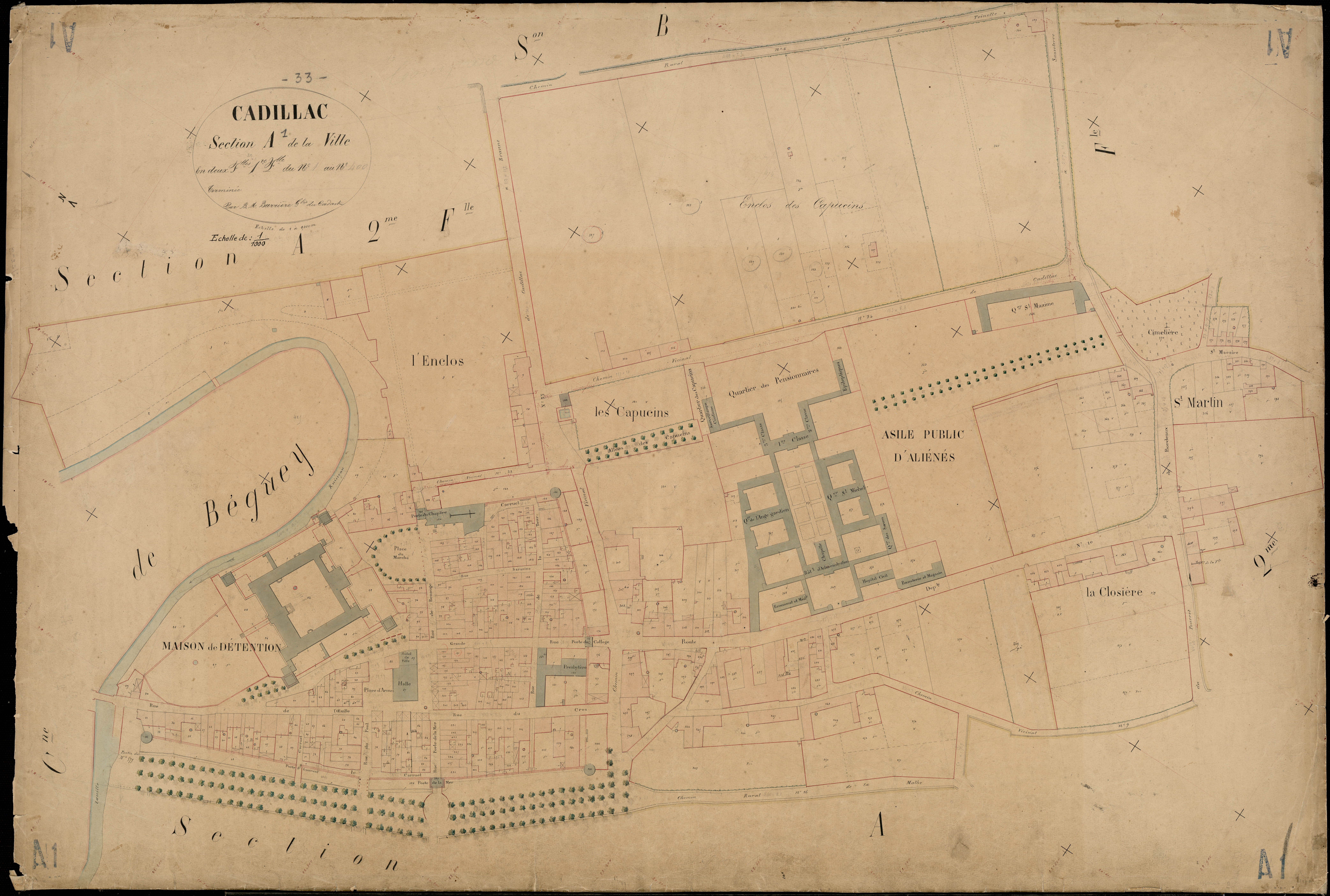 Cadillac - -Section A feuille 1 : La Ville