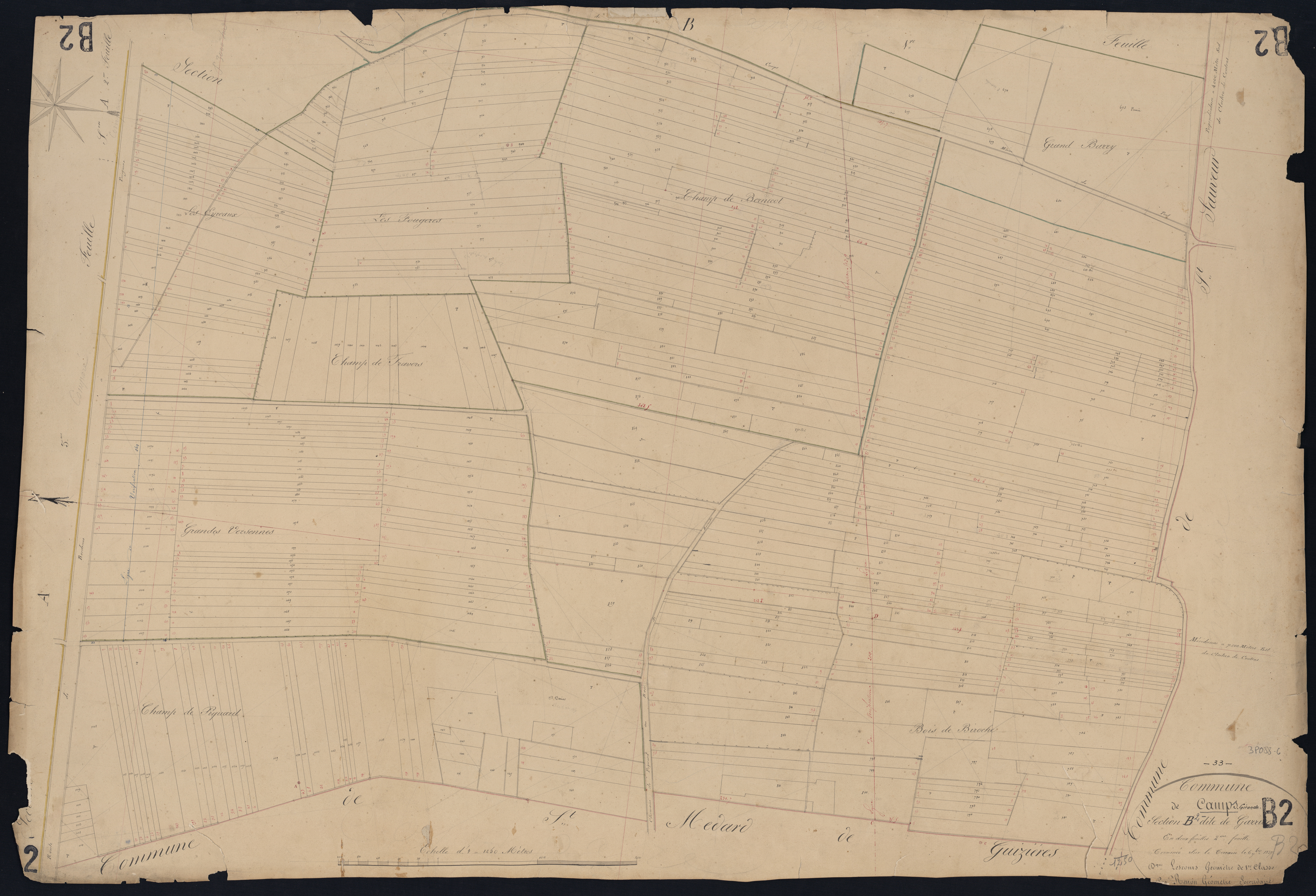Camps-sur-l'Isle - -Section B feuille 2 : Garrive