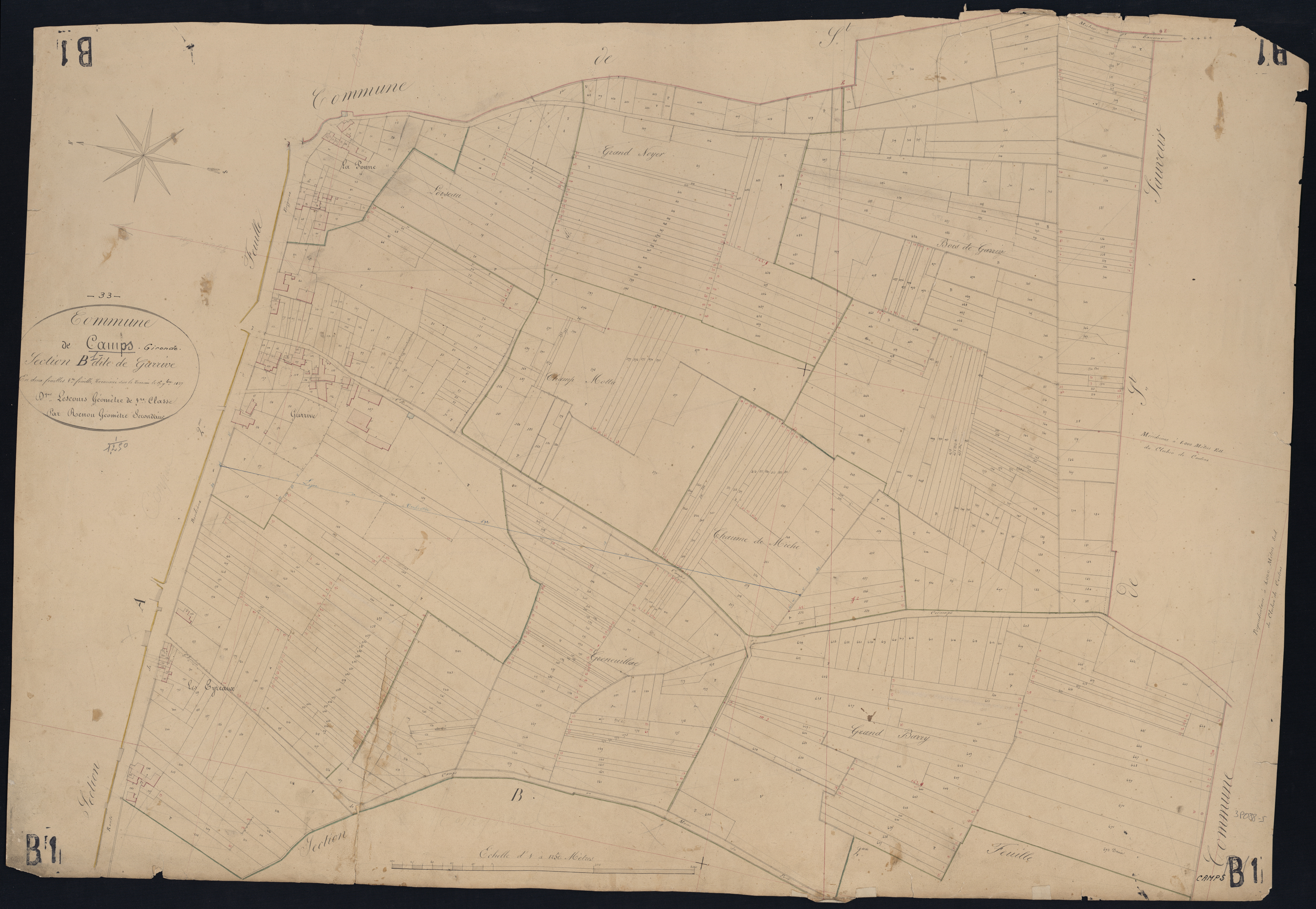 Camps-sur-l'Isle - -Section B feuille 1 : Garrive