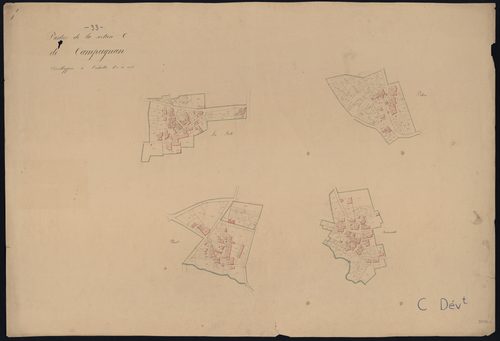 Campugnan - -Section C feuille 2 : Le Bourg