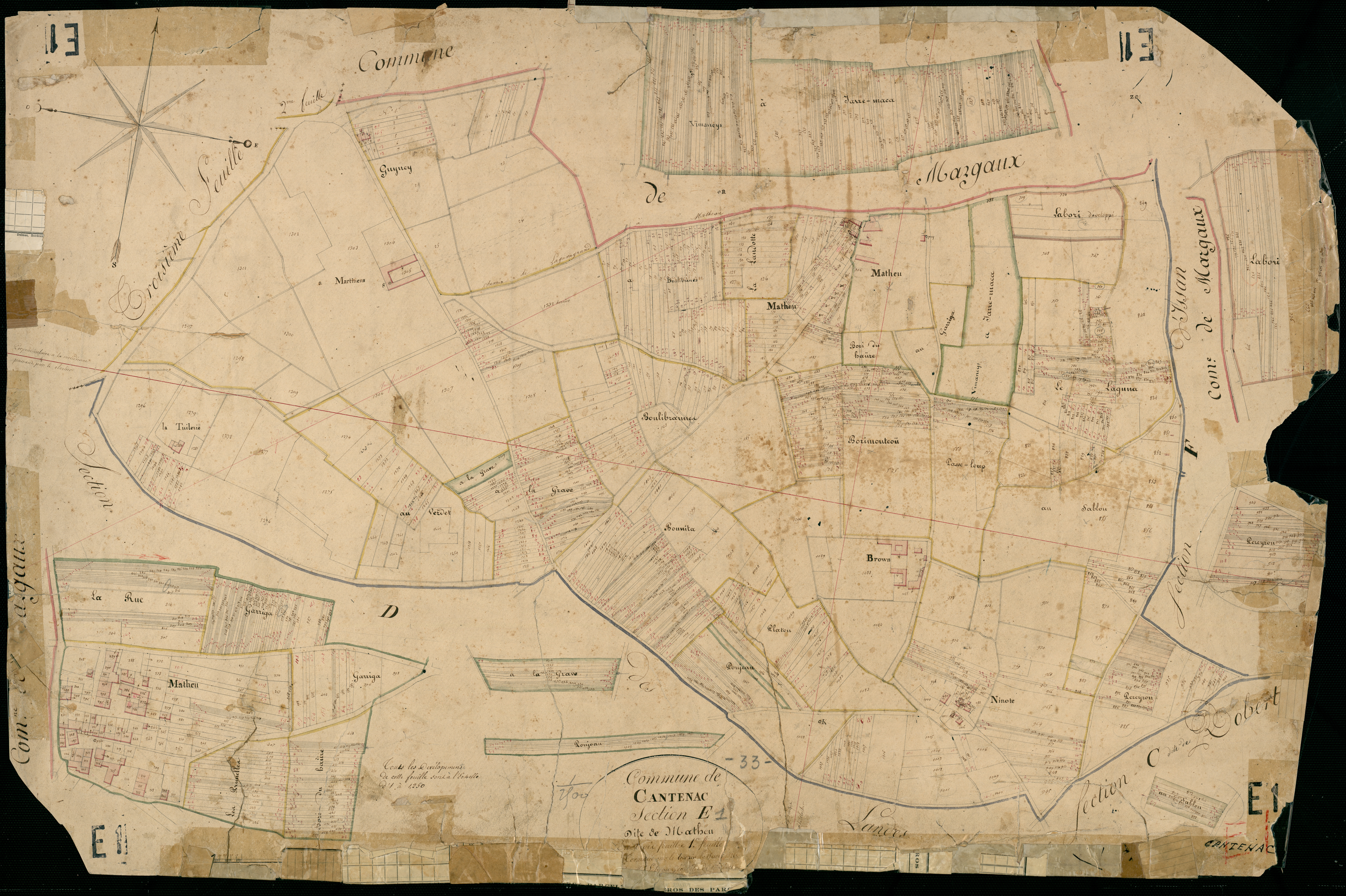 Cantenac - -Section E feuille 1 : Matheu