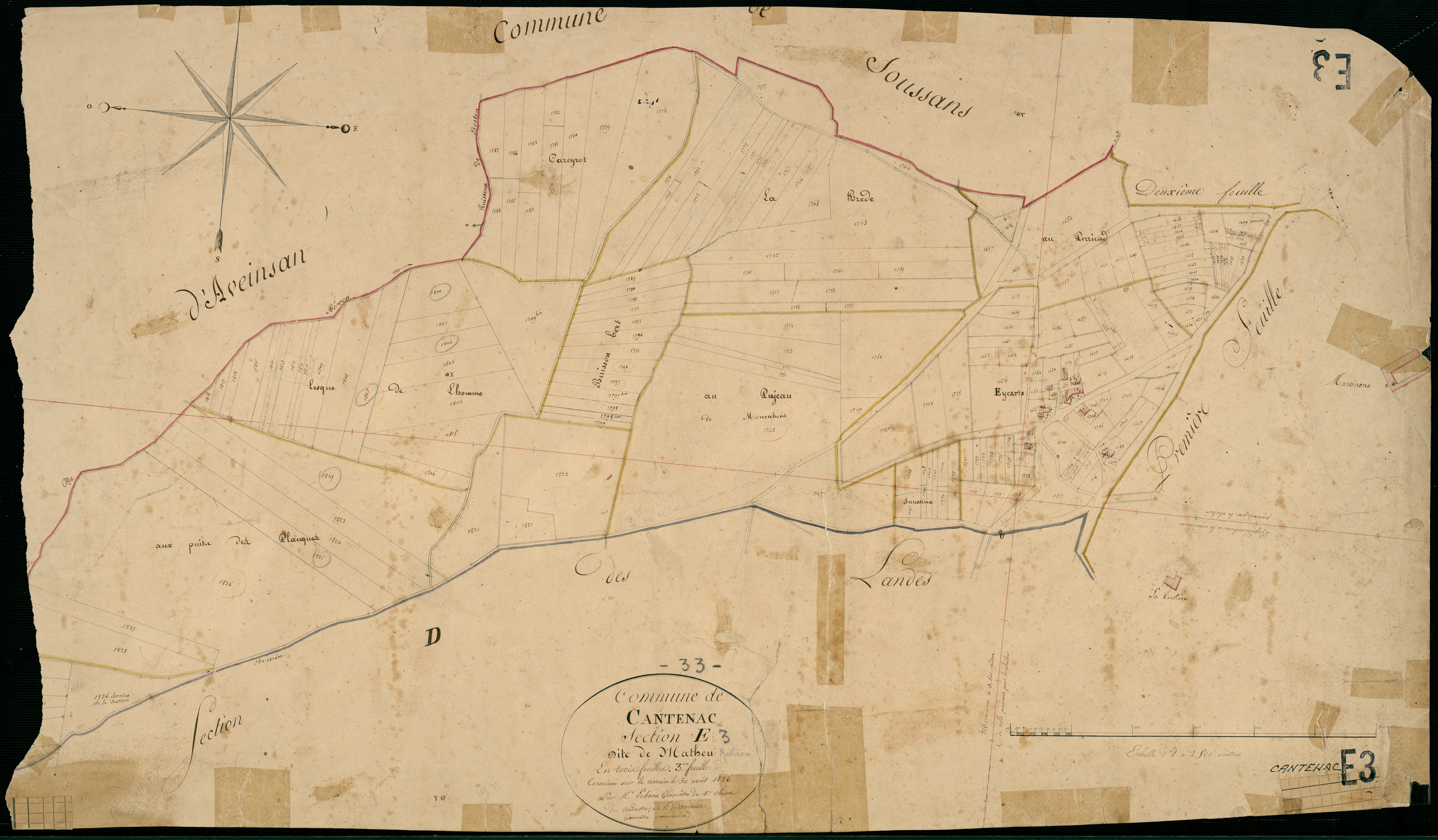Cantenac - -Section E feuille 3 : Matheu