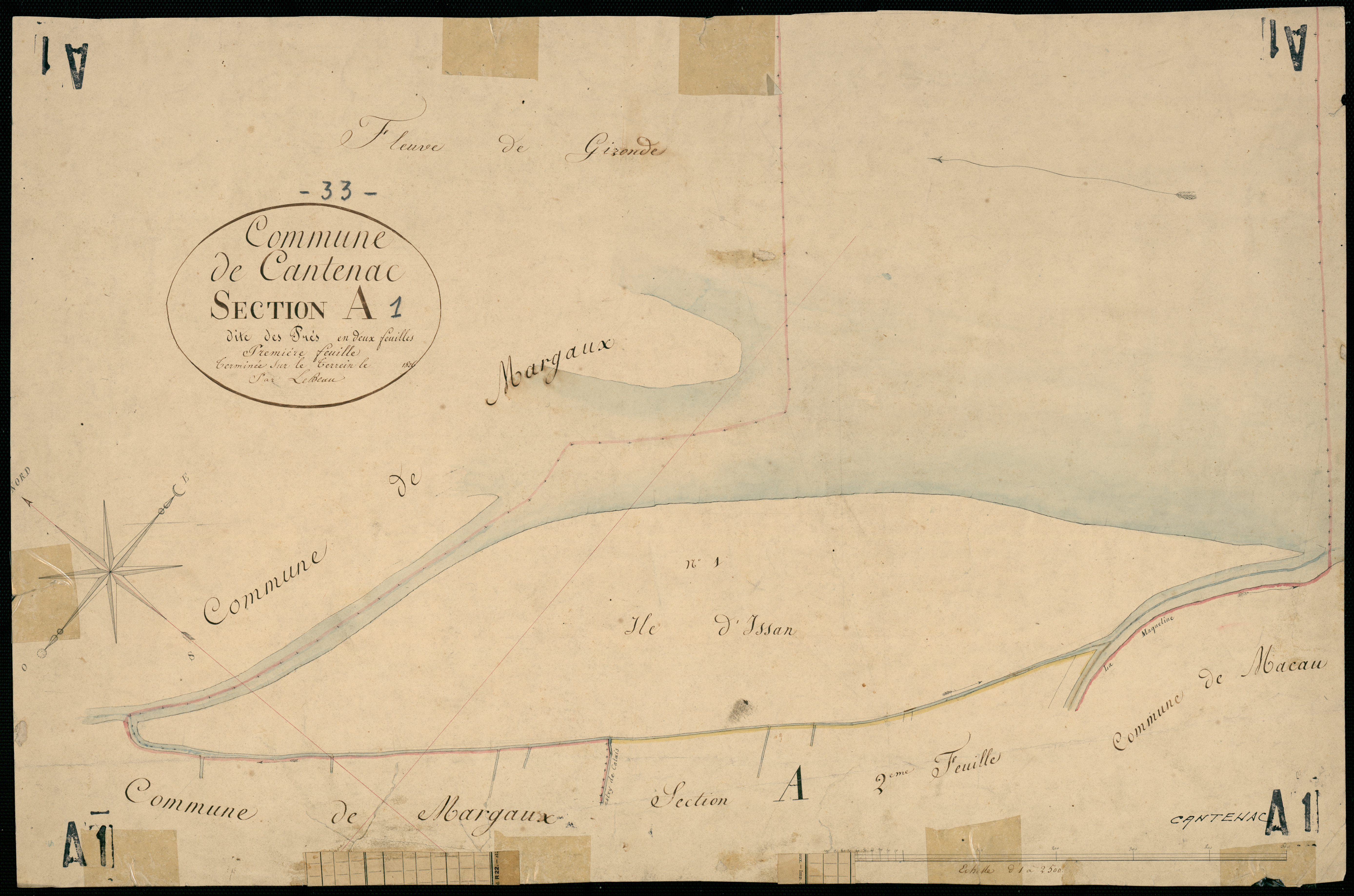 Cantenac - -Section A feuille 1 : Les Prés