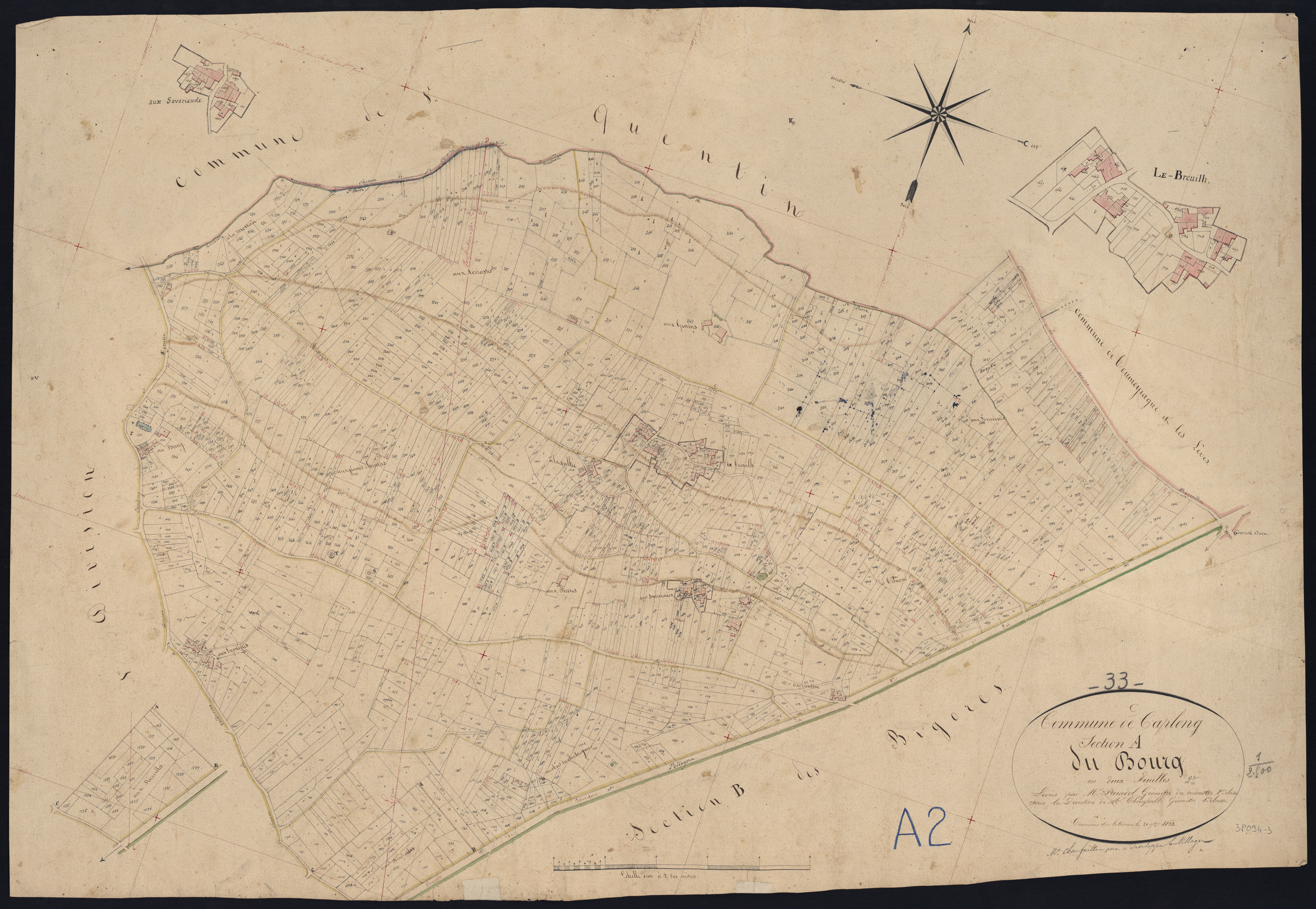 Caplong - -Section A feuille 2 : Le Bourg
