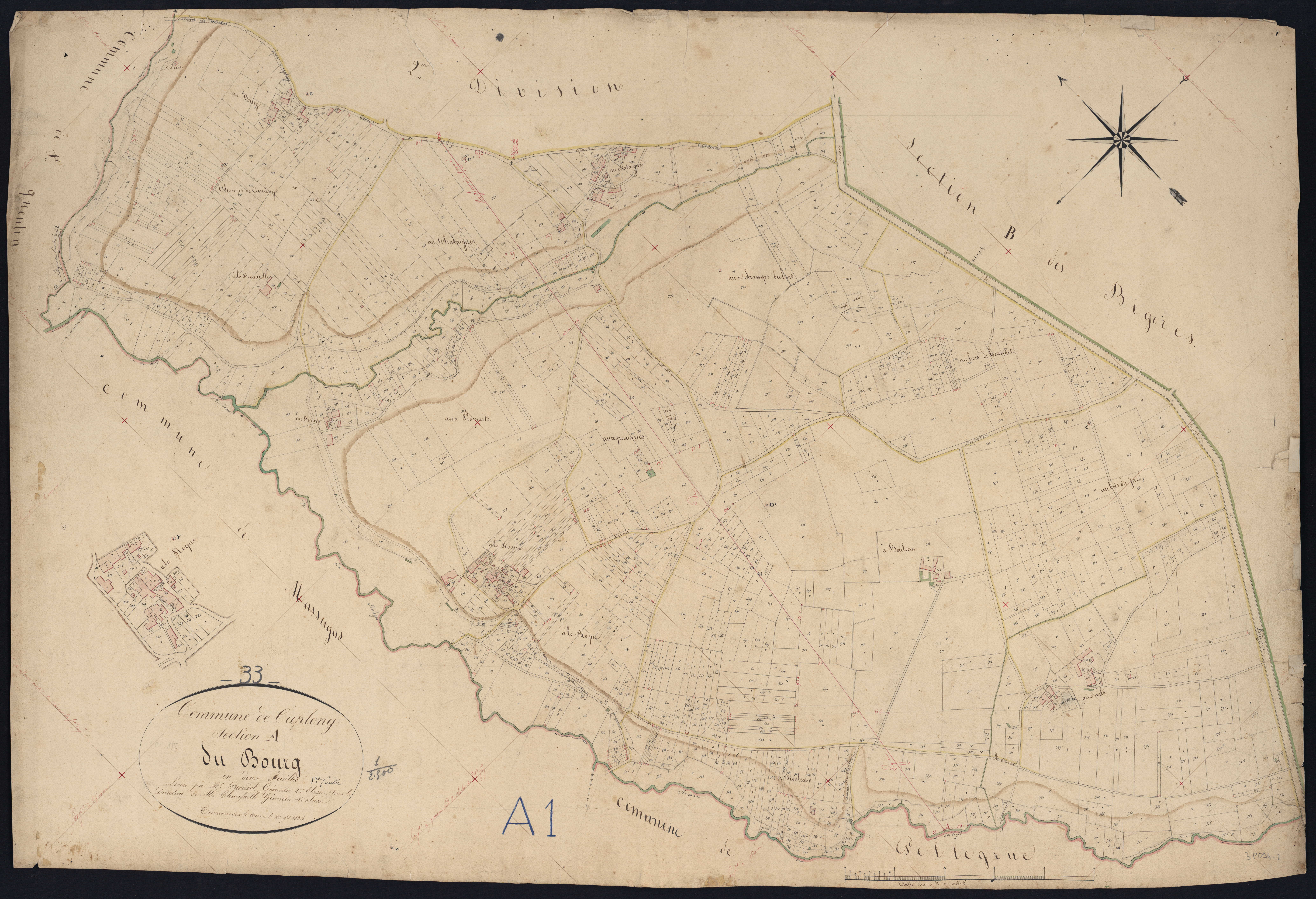 Caplong - -Section A feuille 1 : Le Bourg