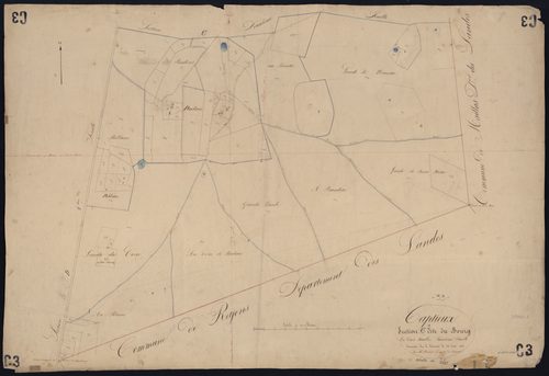 Captieux - -Section C feuille 3 : Le Bourg