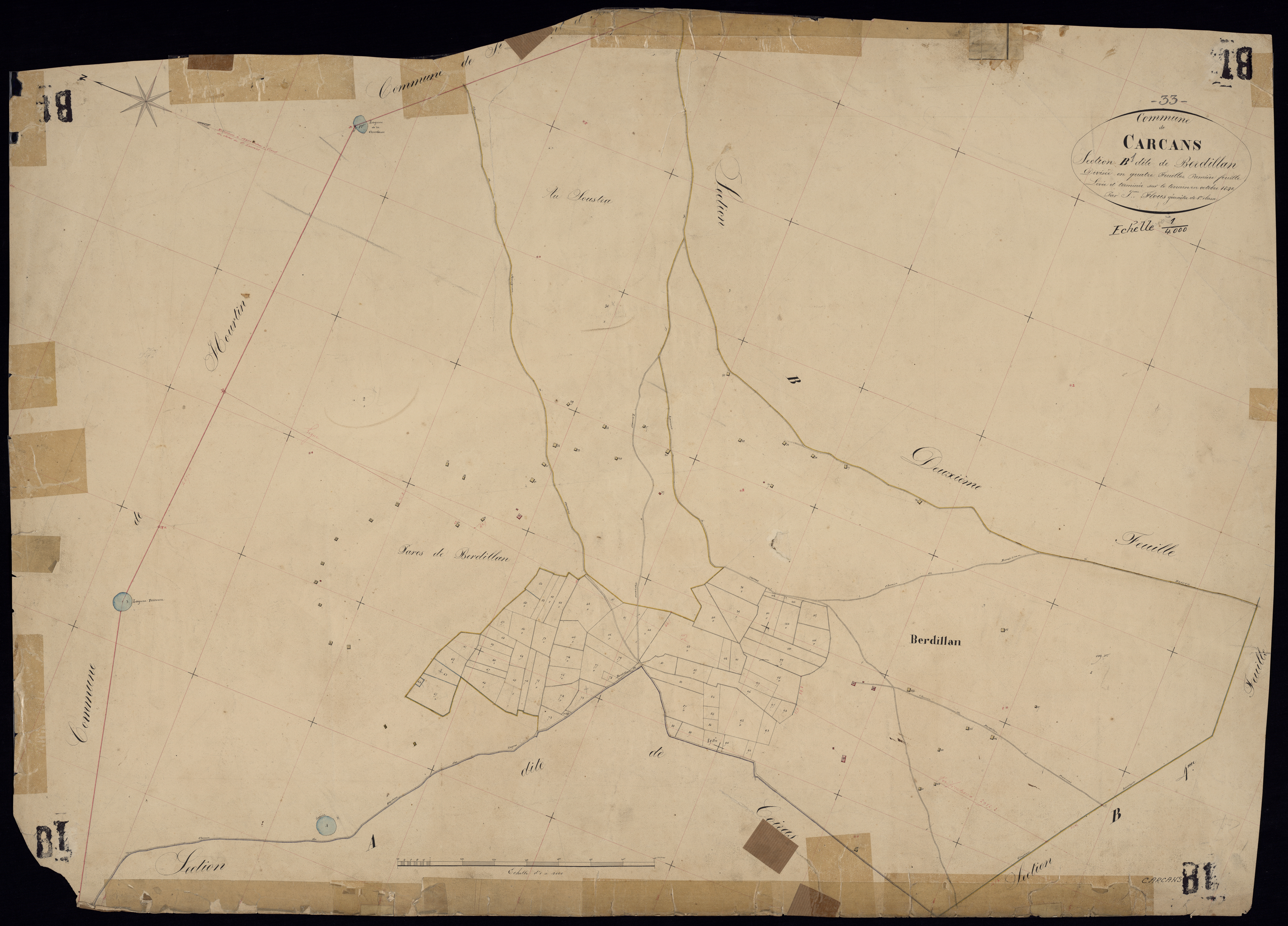 Carcans - -Section B feuille 1 : Berdillan