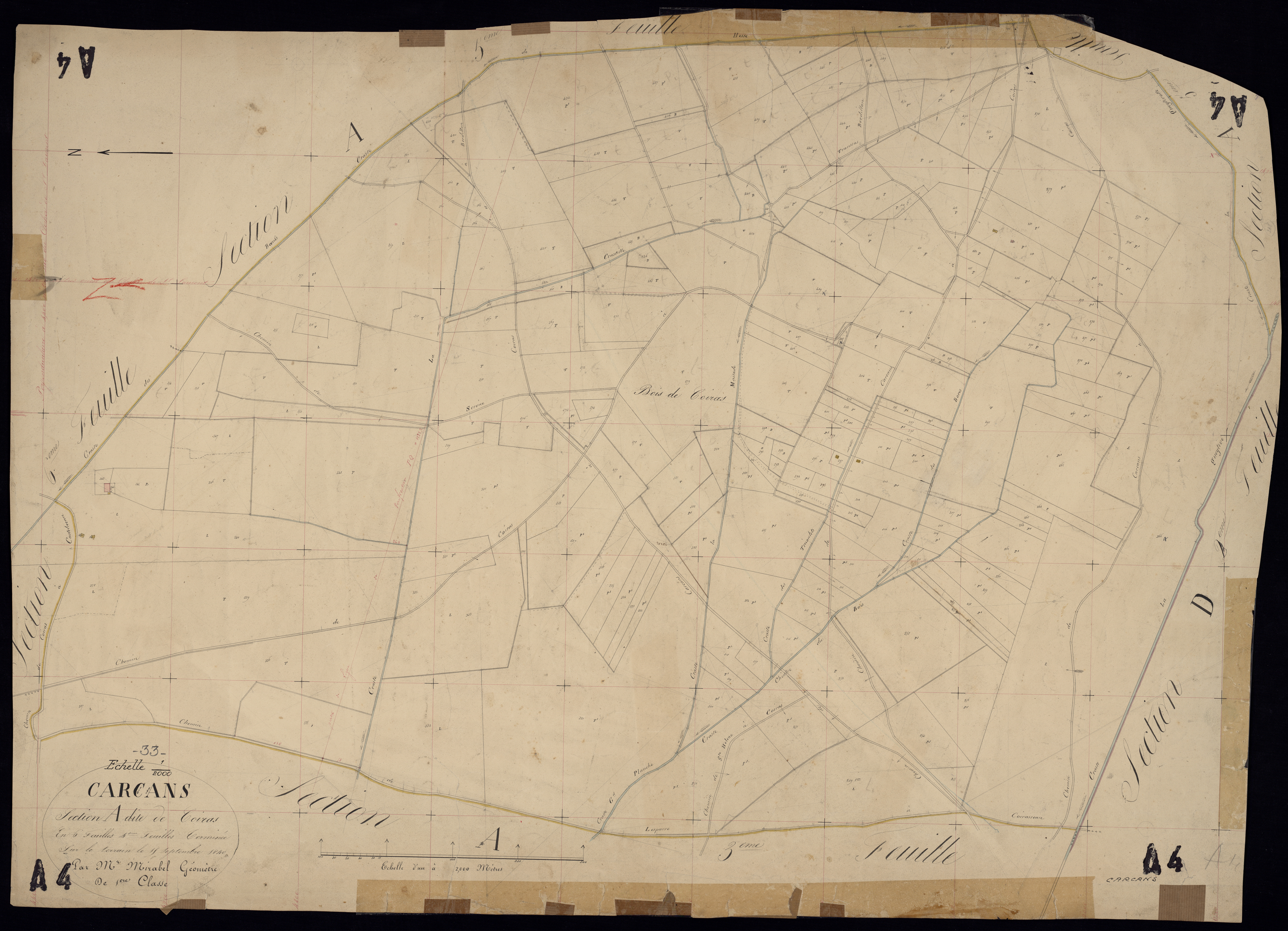 Carcans - -Section A feuille 4 : Coiras
