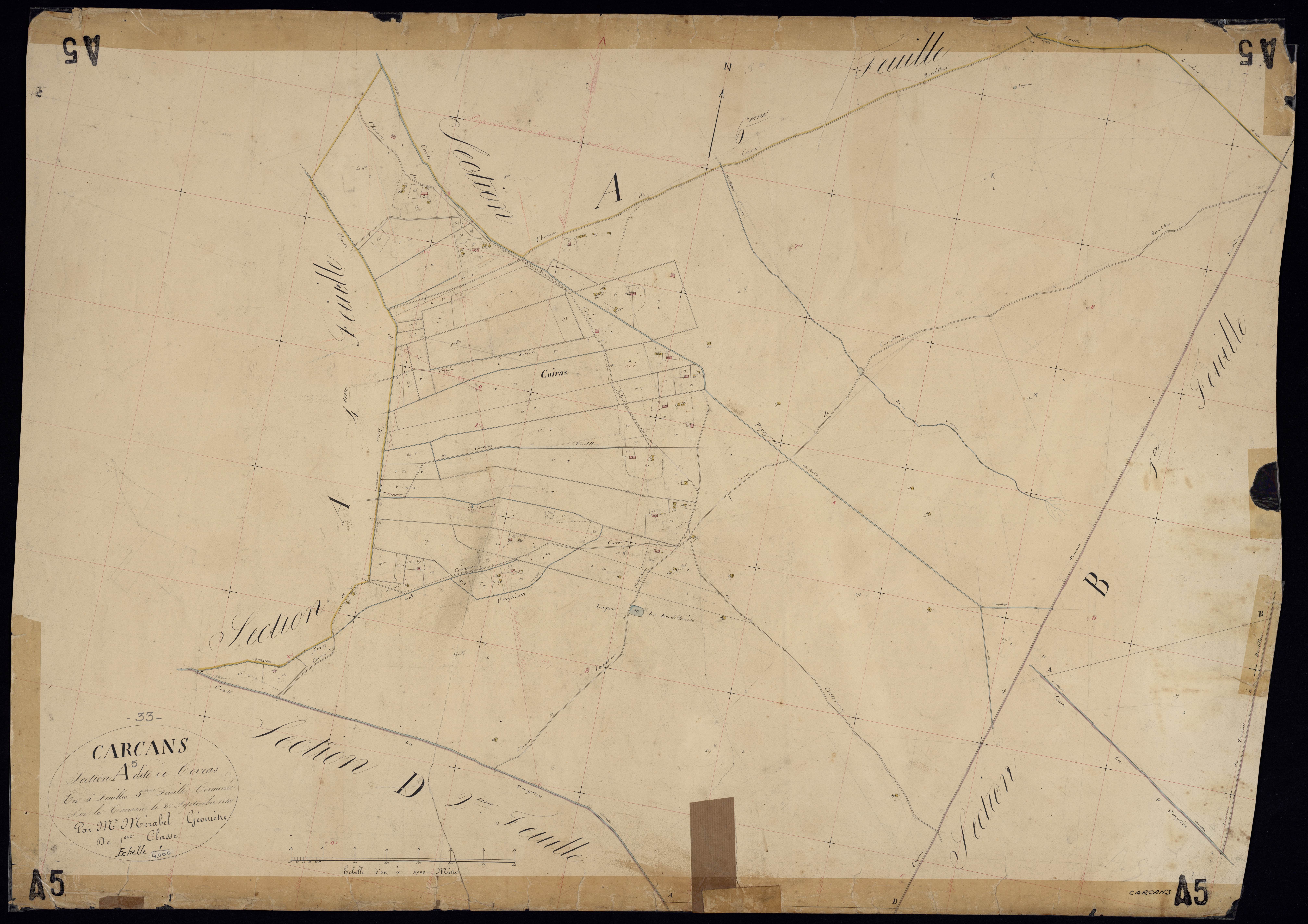 Carcans - -Section A feuille 5 : Coiras