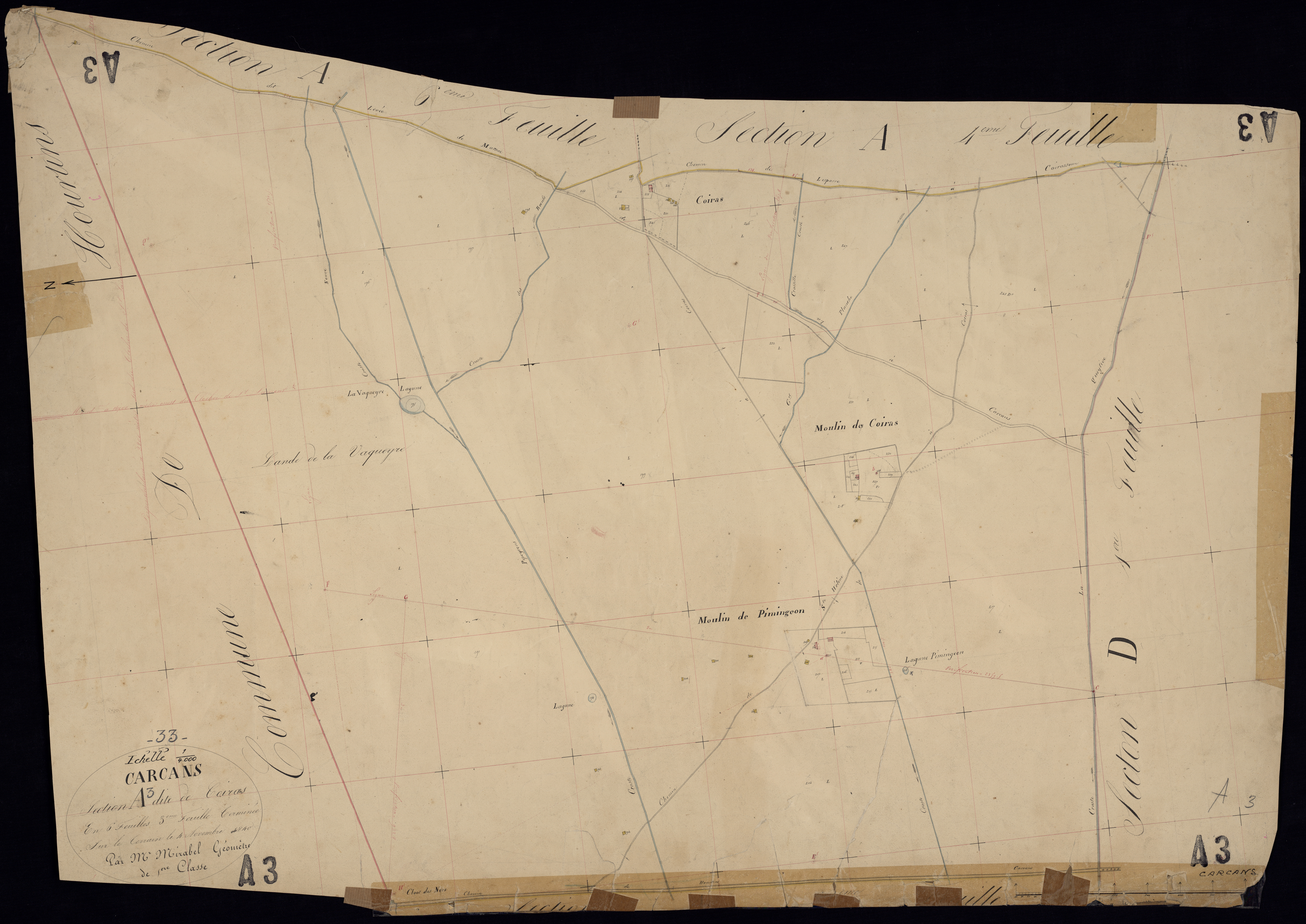 Carcans - -Section A feuille 3 : Coiras
