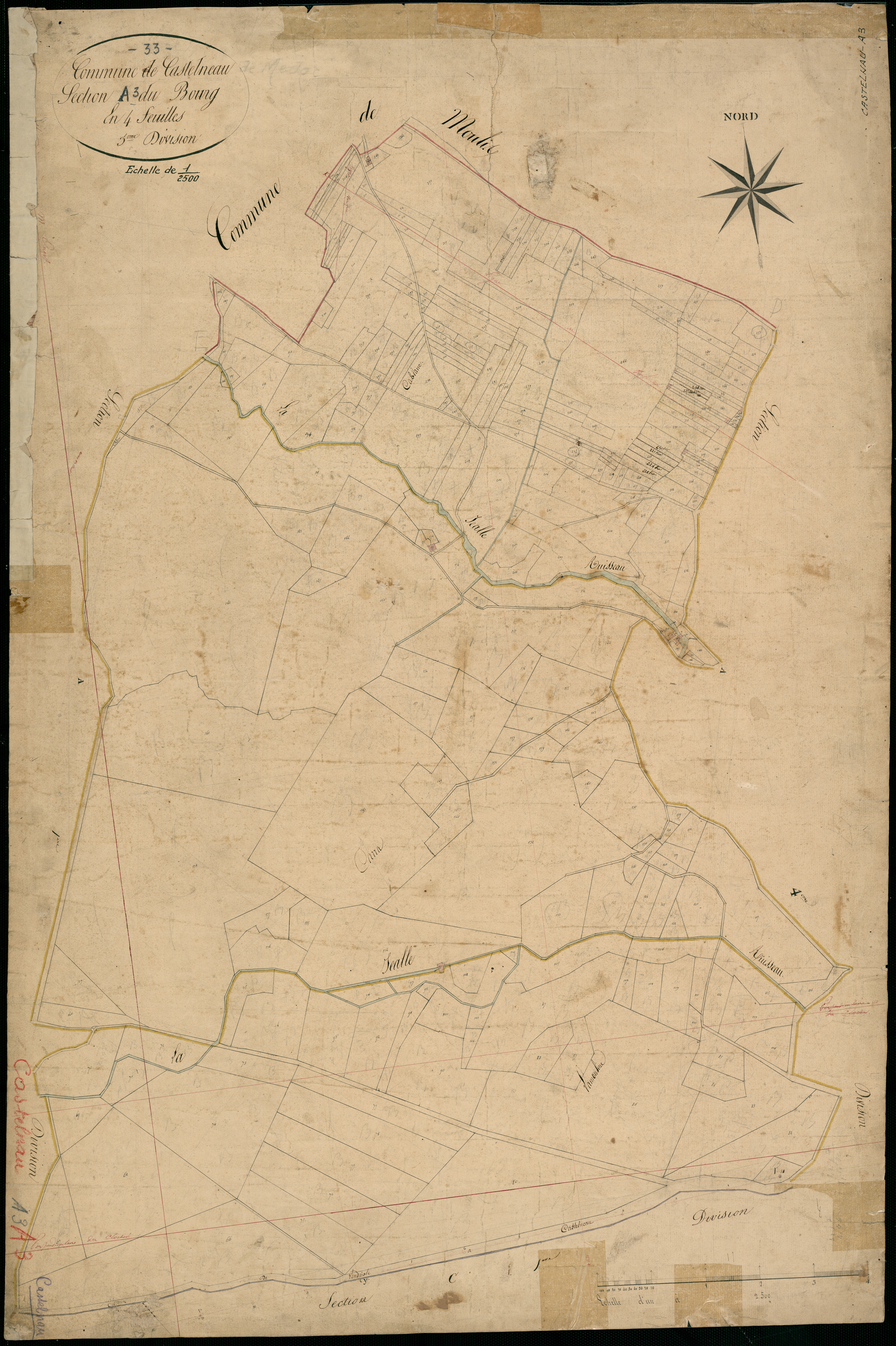 Castelnau-de-Médoc - -Section A feuille 3 : Le Bourg