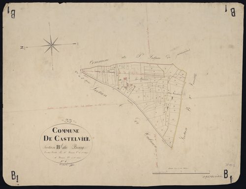 Castelviel - -Section B feuille 1 : Le Bourg