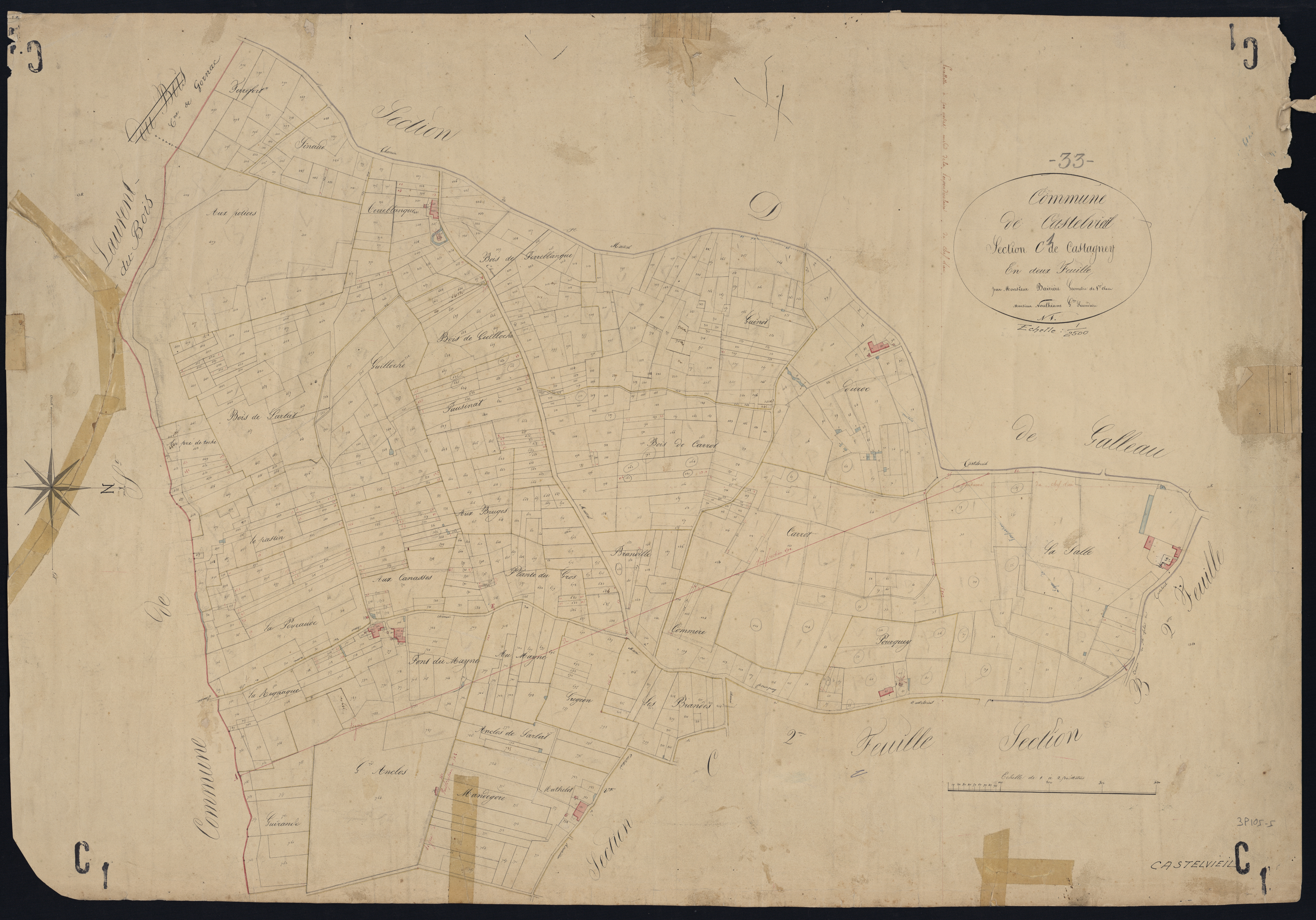 Castelviel - -Section C feuille 1 : Castagney
