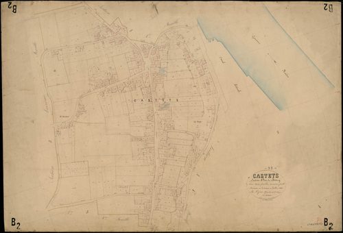 Castets-en-Dorthe - -Section B feuille 2 : Le Bourg