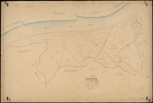 Castets-en-Dorthe - -Section B feuille 1 : Le Bourg