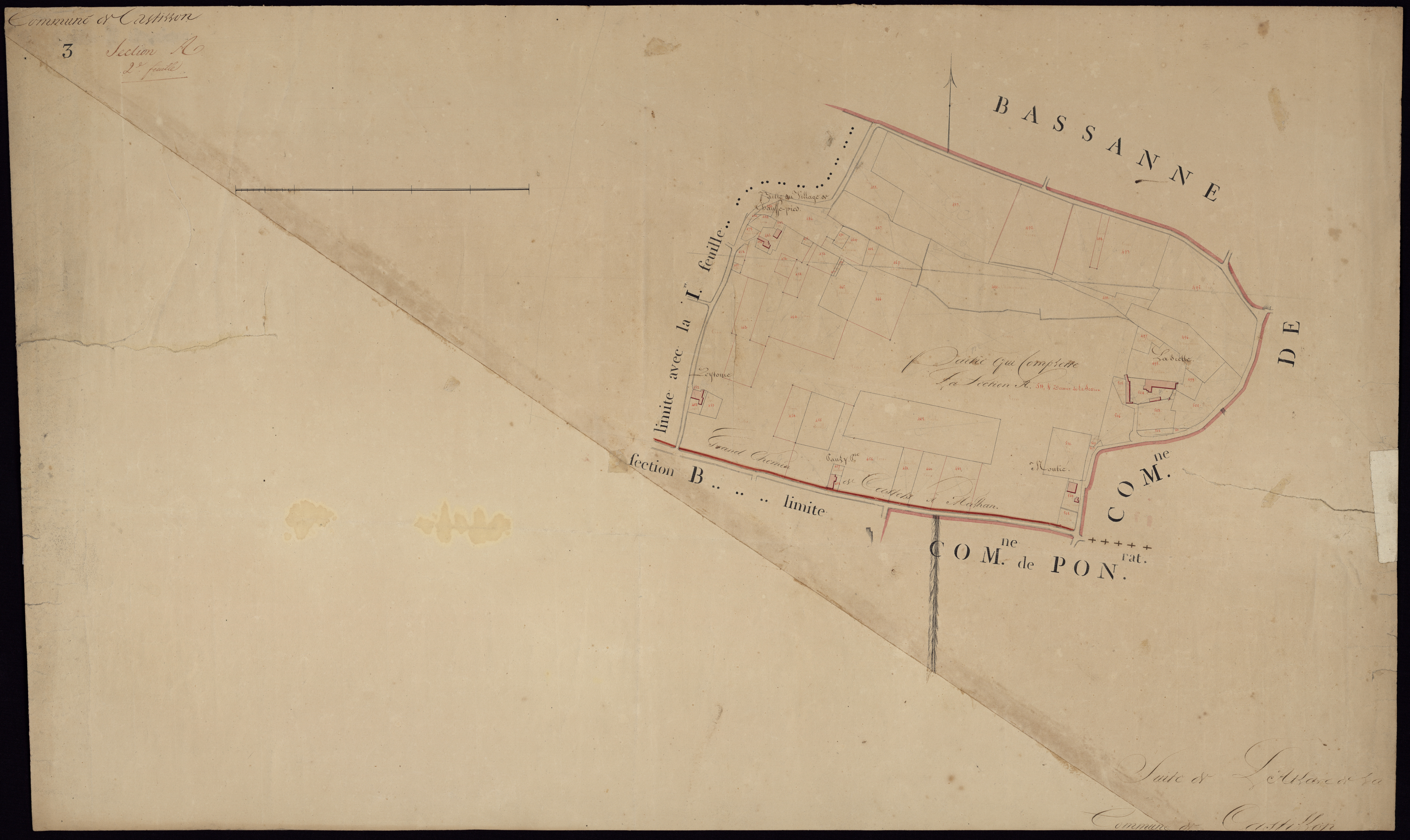 Castillon-de-Castets - -Section A feuille 2 : La Rivière