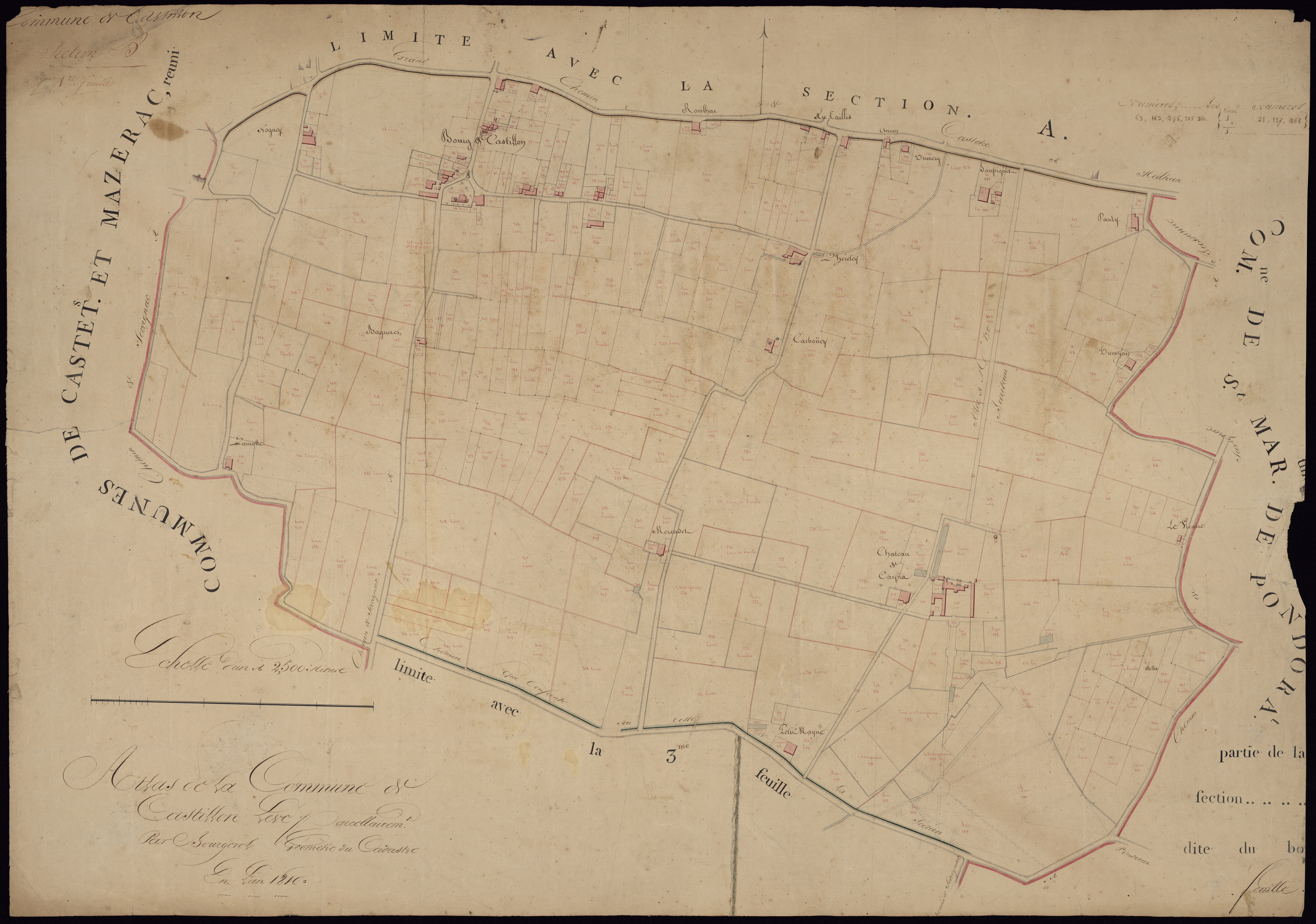 Castillon-de-Castets - -Section B feuille 1 : L'Eglise