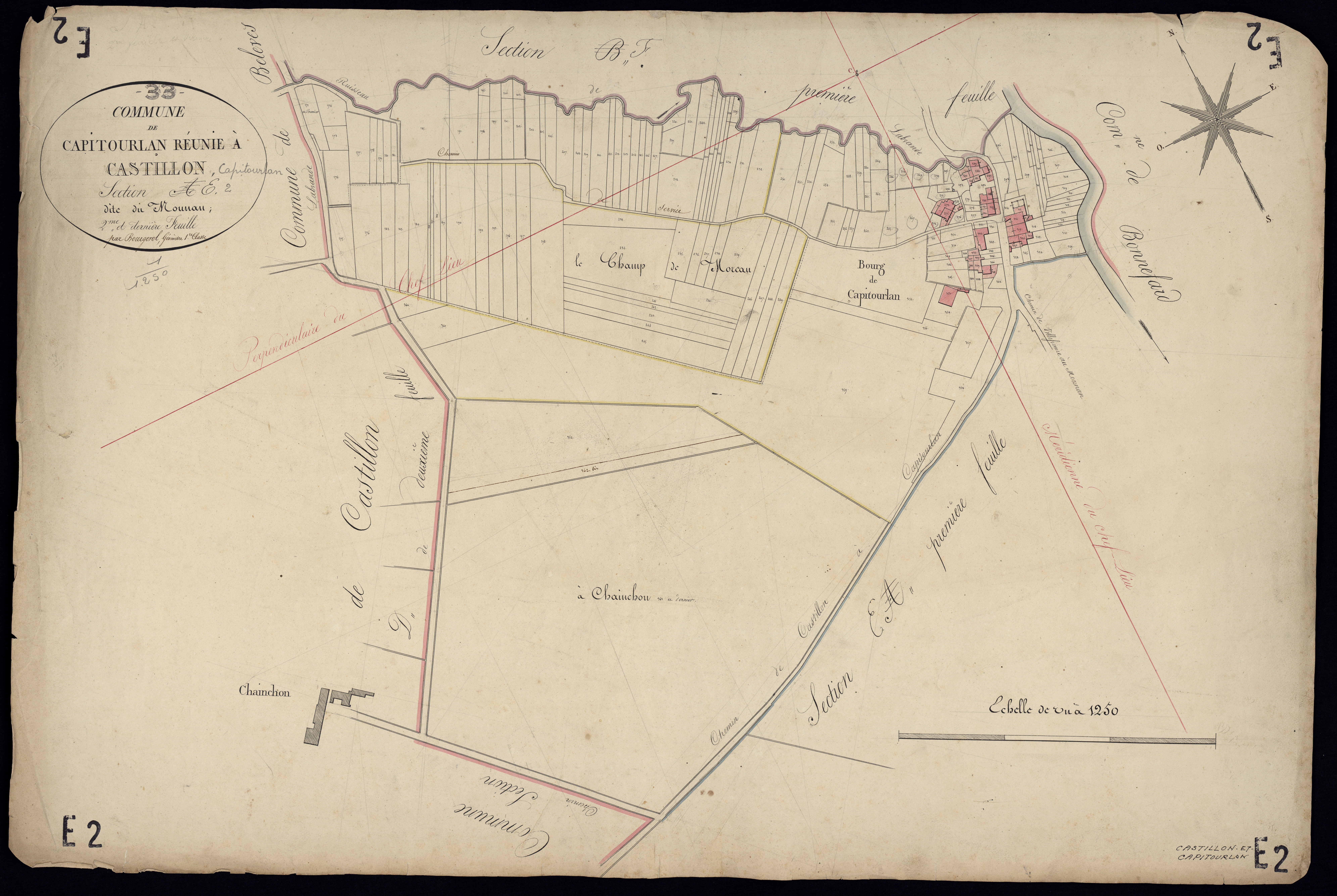 Castillon-la-Bataille - -Section E feuille 2 : Mounan