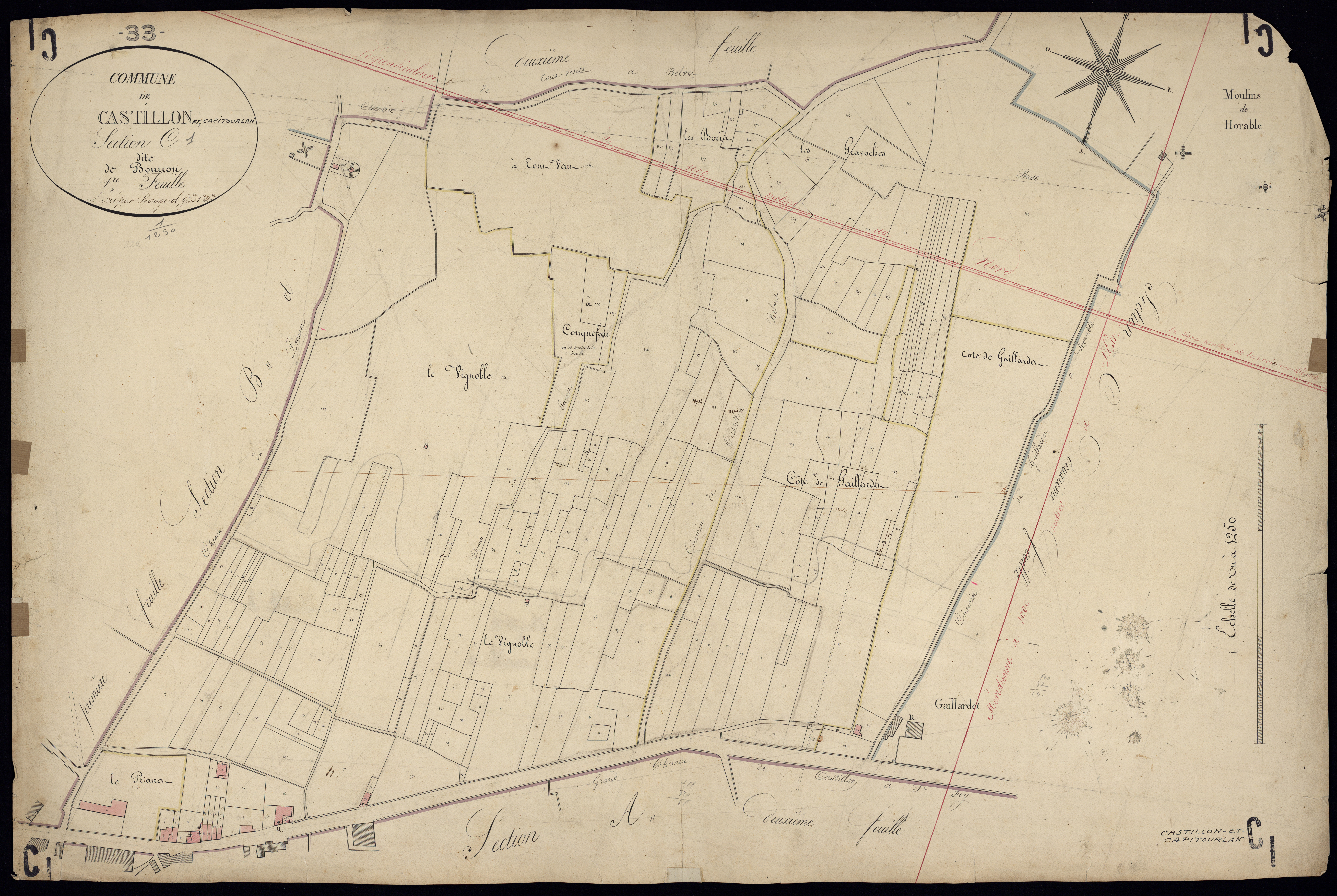 Castillon-la-Bataille - -Section C feuille 1 : Bourron