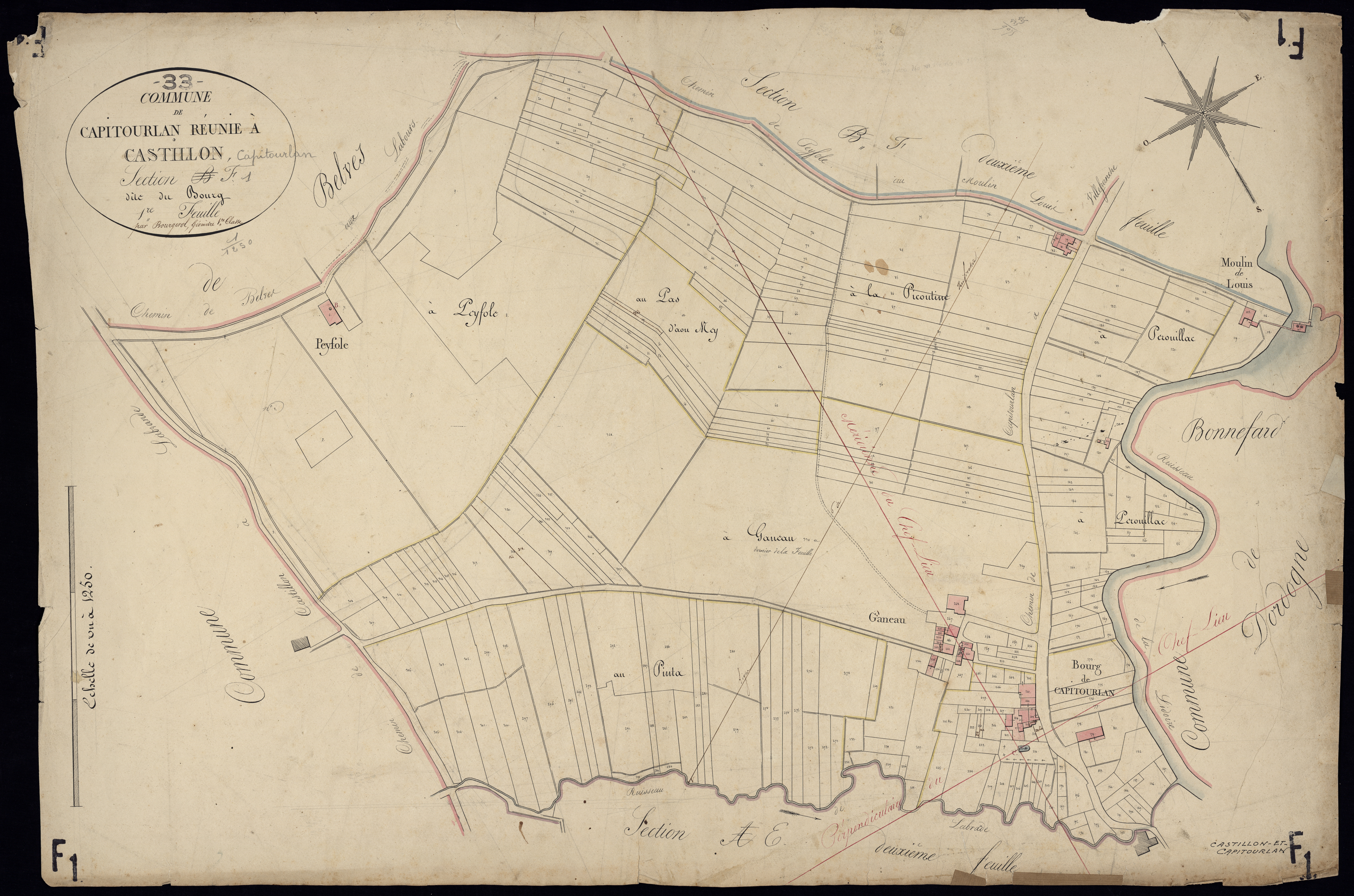 Castillon-la-Bataille - -Section F feuille 1 : Le Bourg