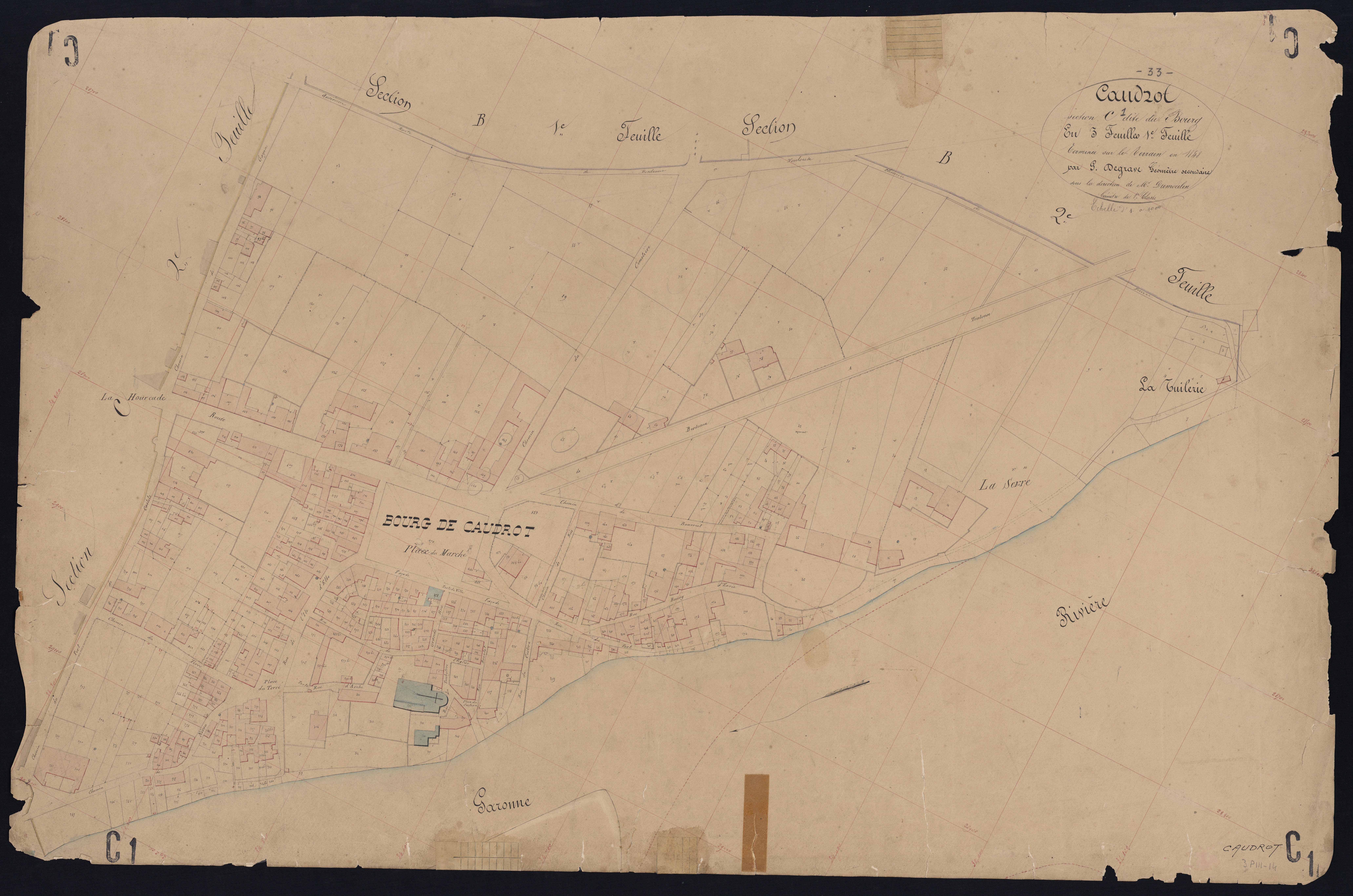 Caudrot - -Section C feuille 1 : Le Bourg