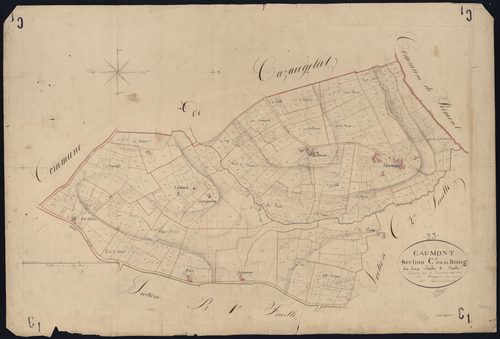 Caumont - -Section C feuille 1 : Le Bourg