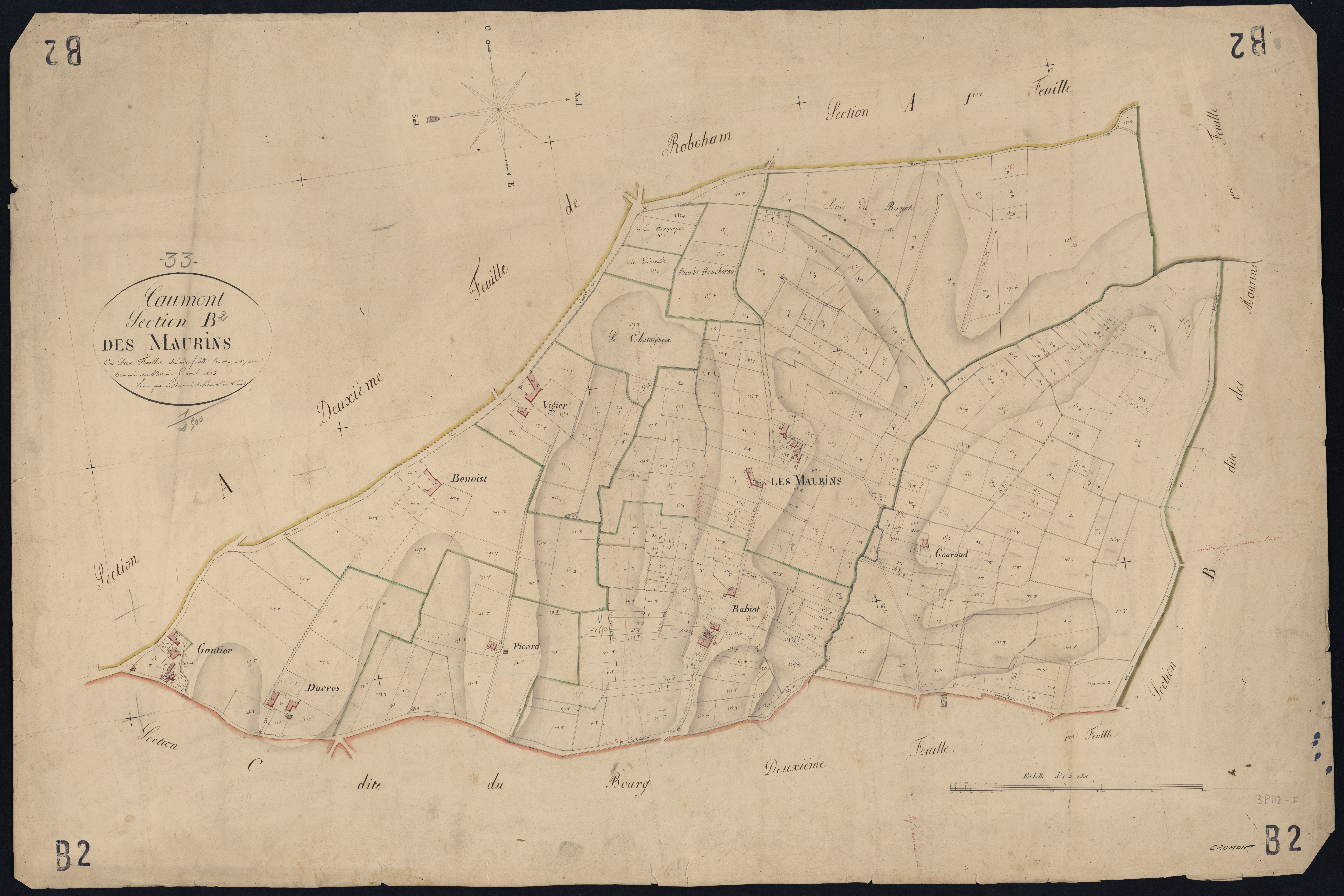Caumont - -Section B feuille 2 : Les Maurins
