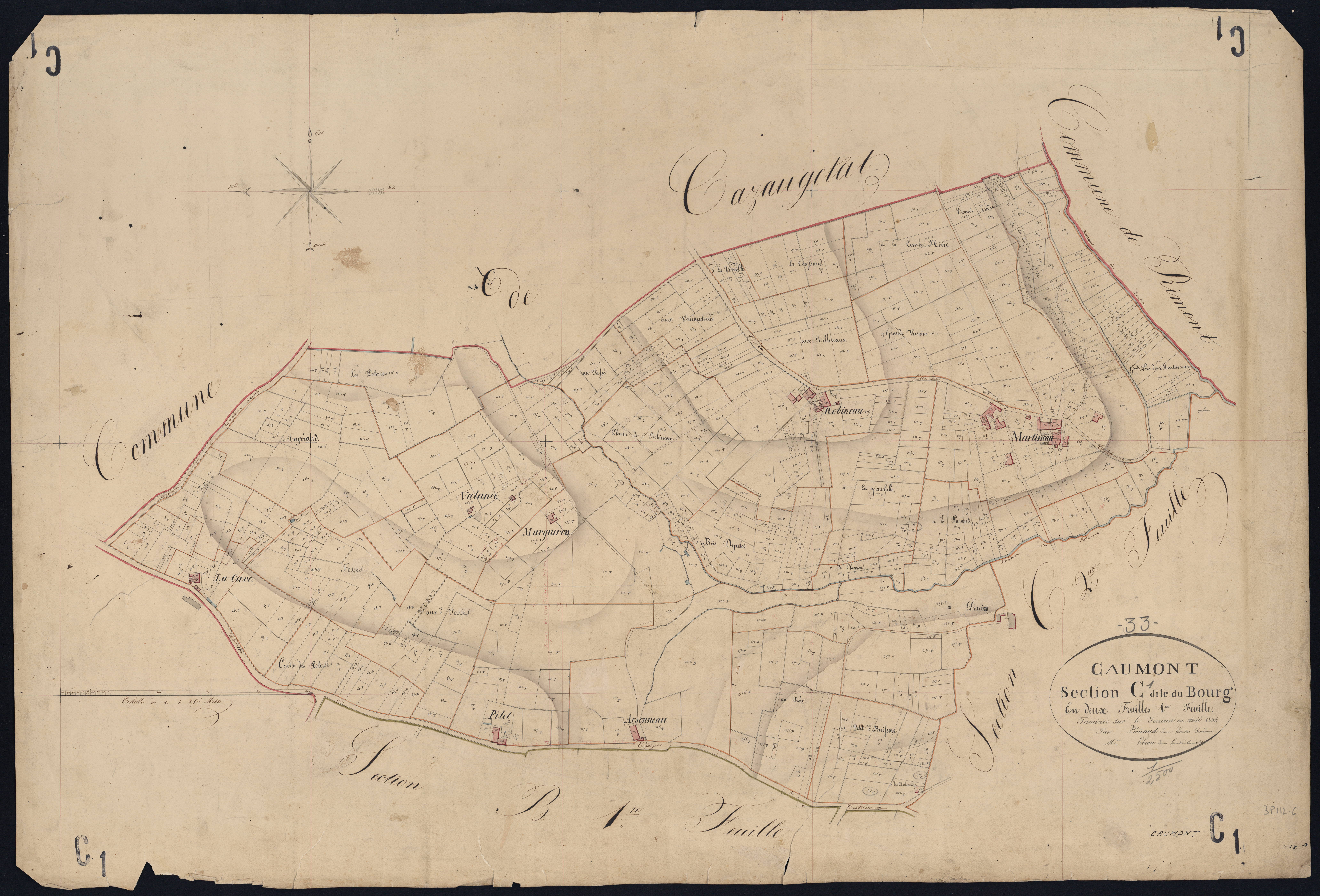 Caumont - -Section C feuille 1 : Le Bourg