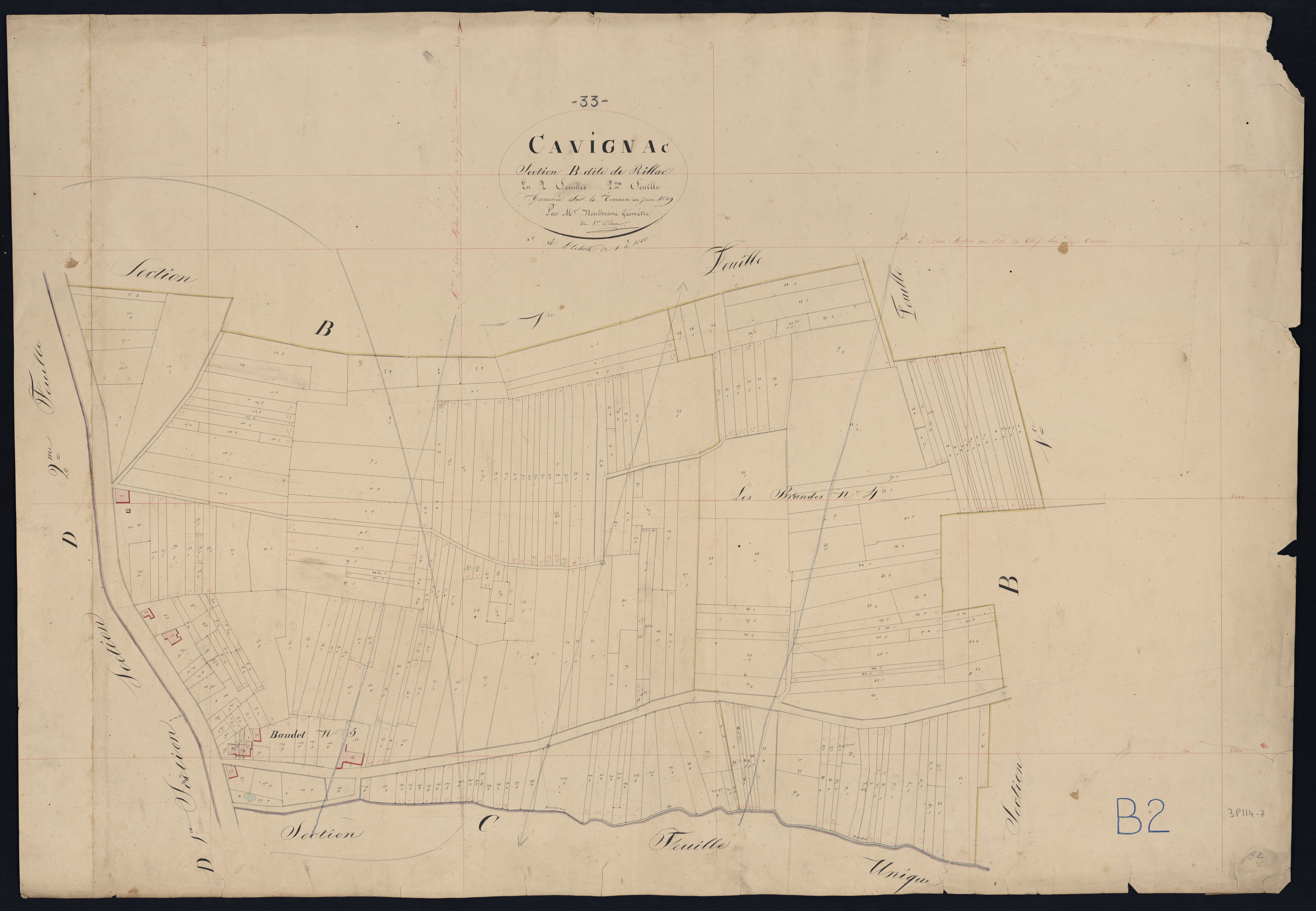 Cavignac - -Section B feuille 2 : Rillac