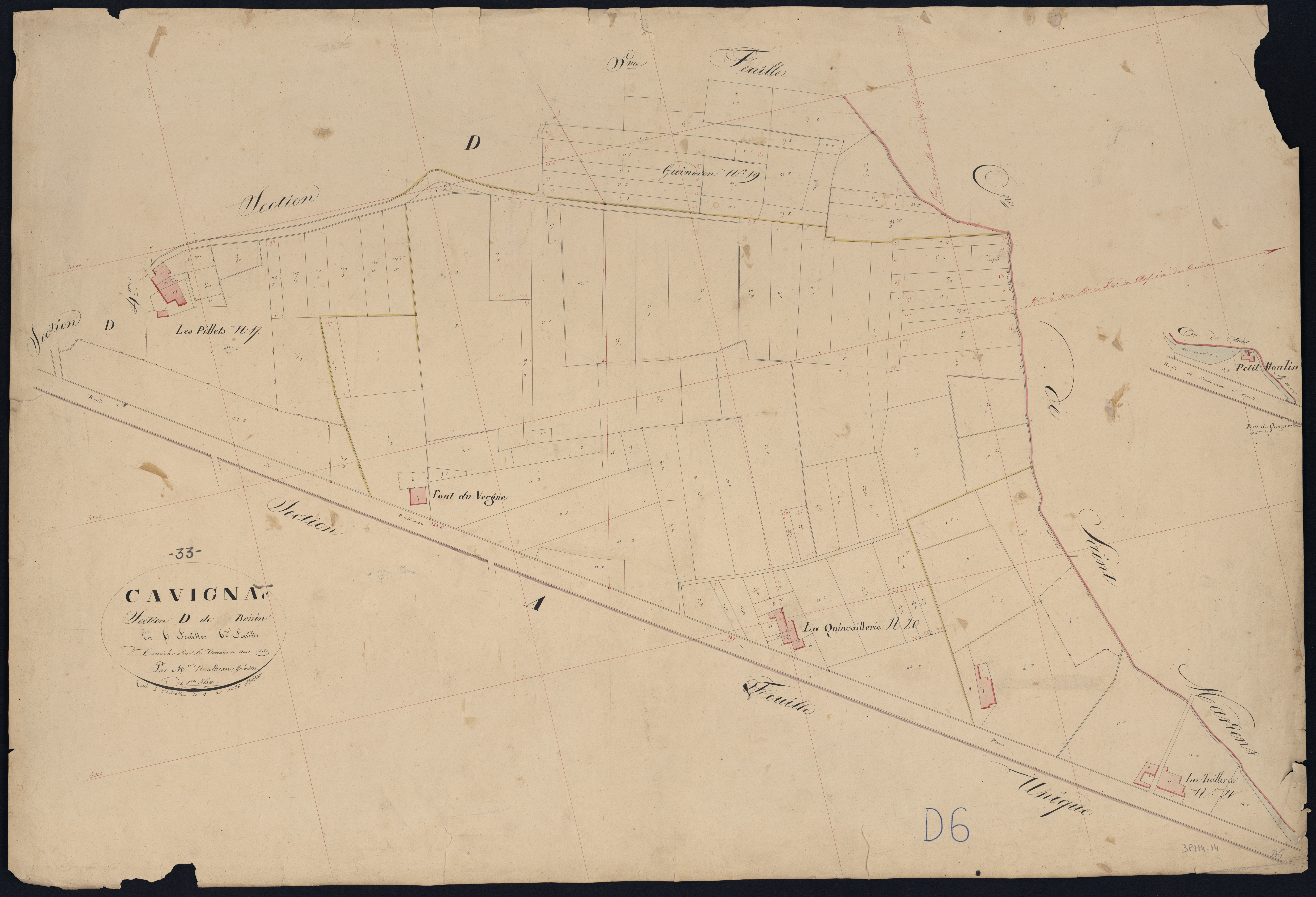 Cavignac - -Section D feuille 6 : Bonin