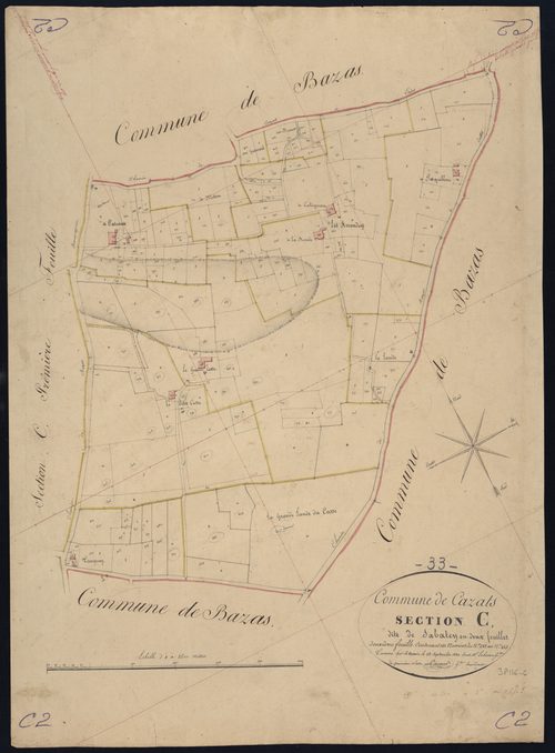 Cazats - -Section C feuille 2 : Sabatey