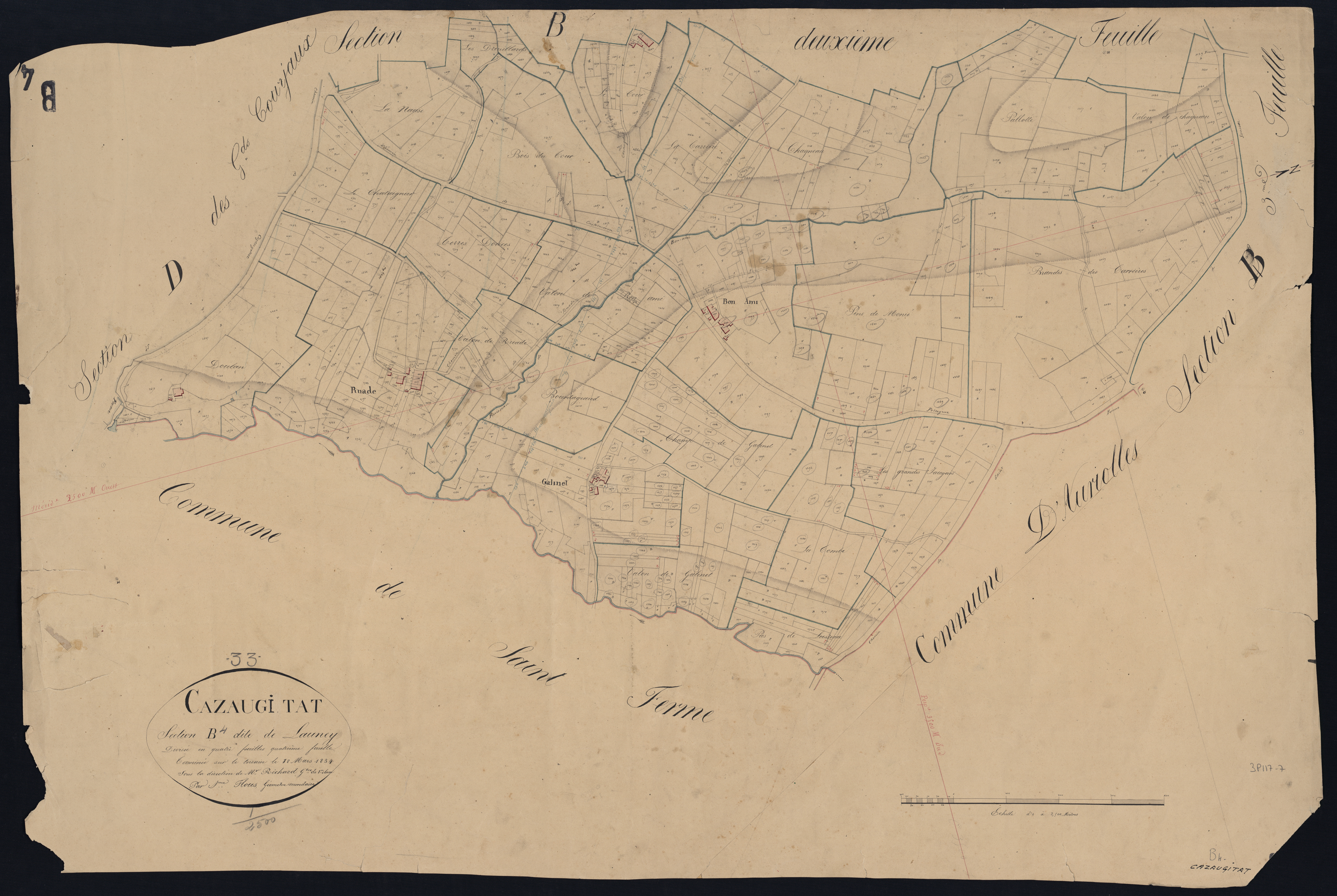 Cazaugitat - -Section B feuille 4 : Launay