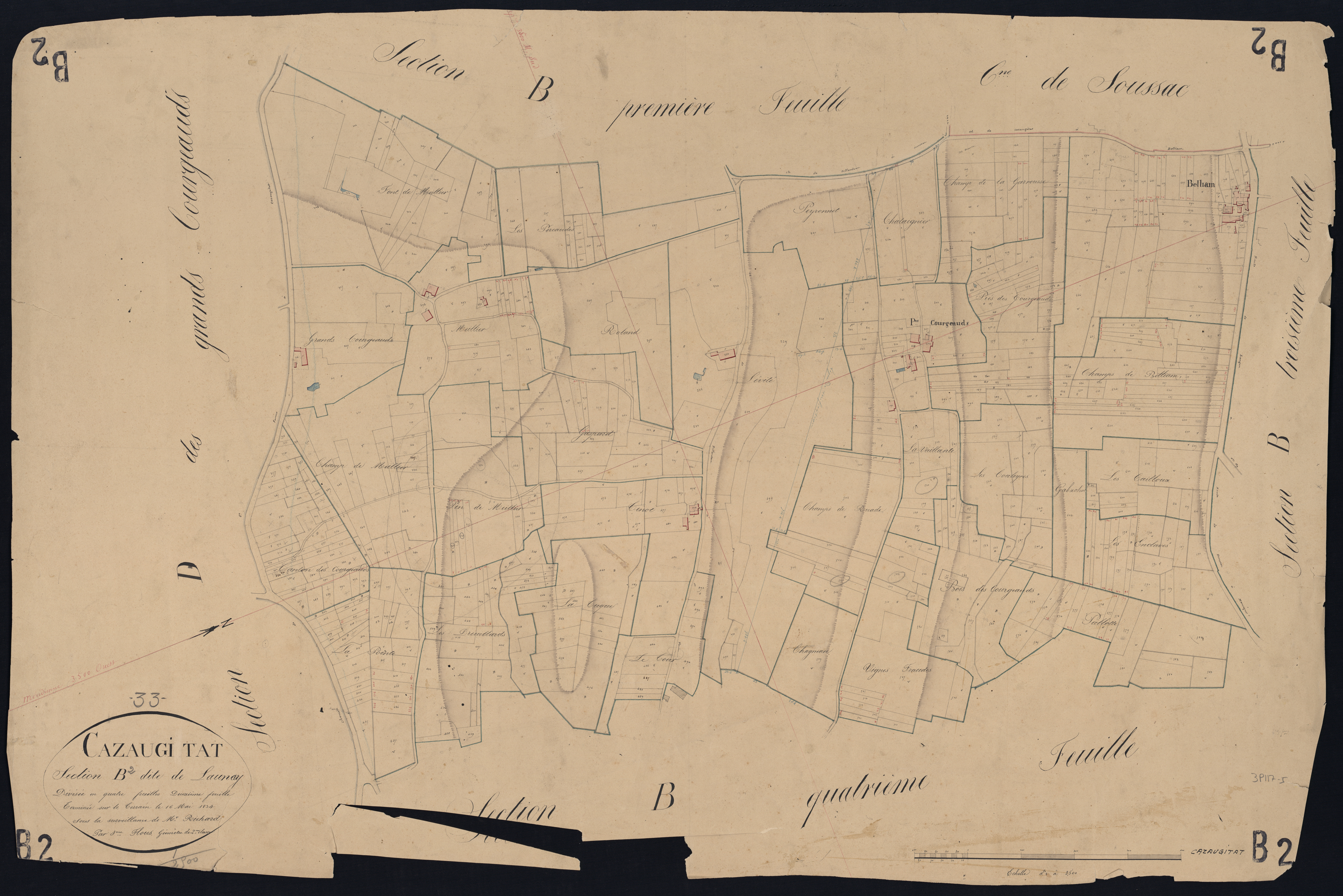 Cazaugitat - -Section B feuille 2 : Launay