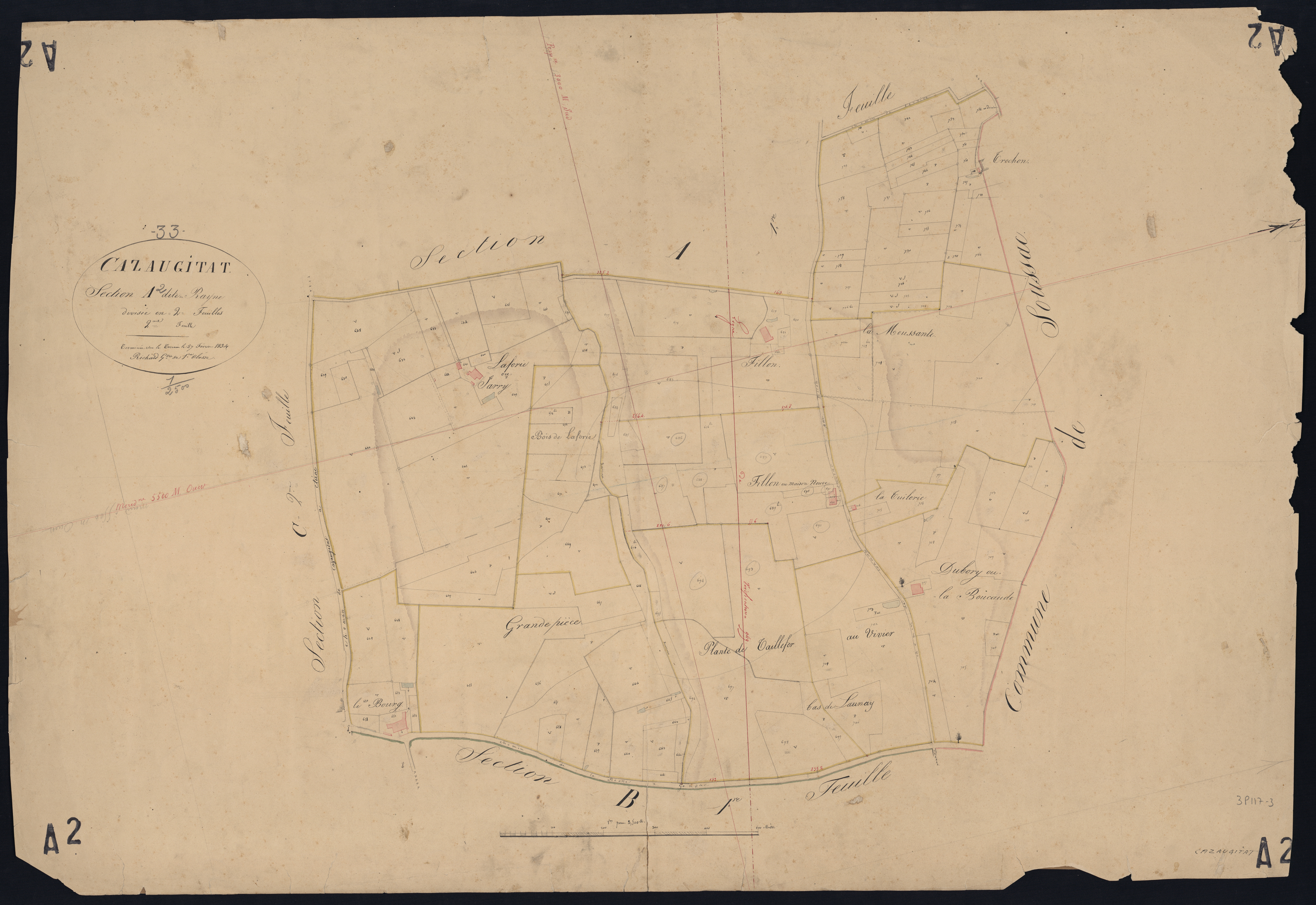Cazaugitat - -Section A feuille 2 : Rayne